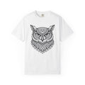 Owl Head Shirt Boho Chic Animal Gift Women Boho Tee Owl T-Shirt Bohemian Fan Hoot Graphic Mandala Crescent Moon Tshirt