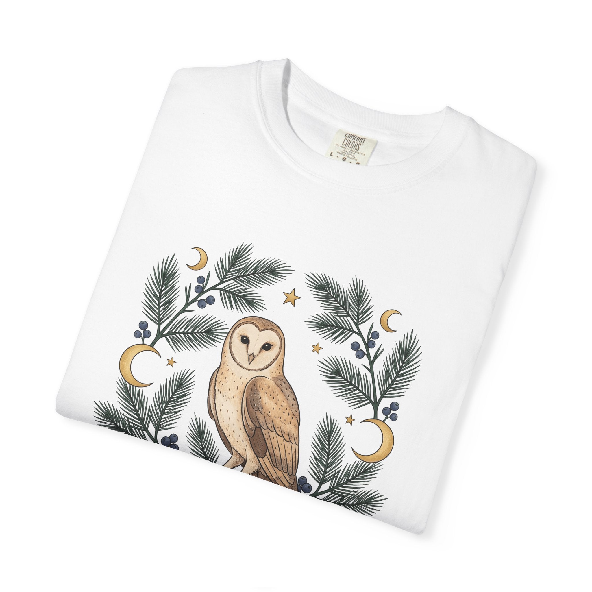 Desert Owl Shirt Animals Plants Gift Women Sketch Tee Owl T-Shirt Wildlife Fan Drawing Design Rustic Cedar Branch Tshirt