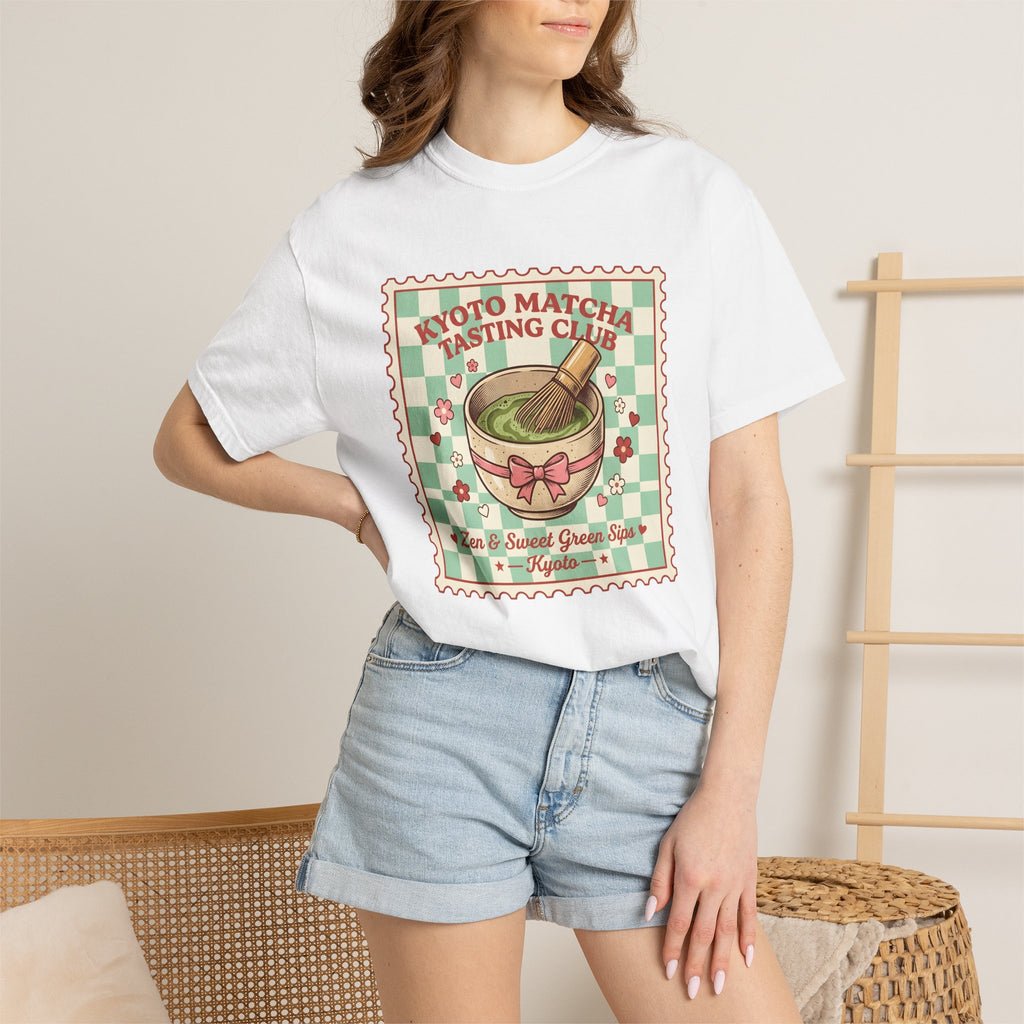 Matcha Bowl Shirt Drinks Tea Gift Women Kawaii Tee Tea Bowl T-Shirt Beverage Fan Tea Cup Tshirt Tea Design Vintage Cherry Blossom Tshirt