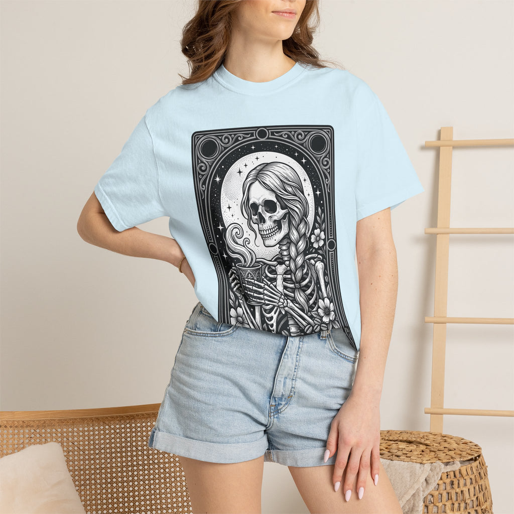 Skeleton Espresso Shirt Coffee Alternative Gift Women Line Art Tee Espresso T-Shirt Coffee Fan Minimalist Tshirt Punk Graphic Classic Roses