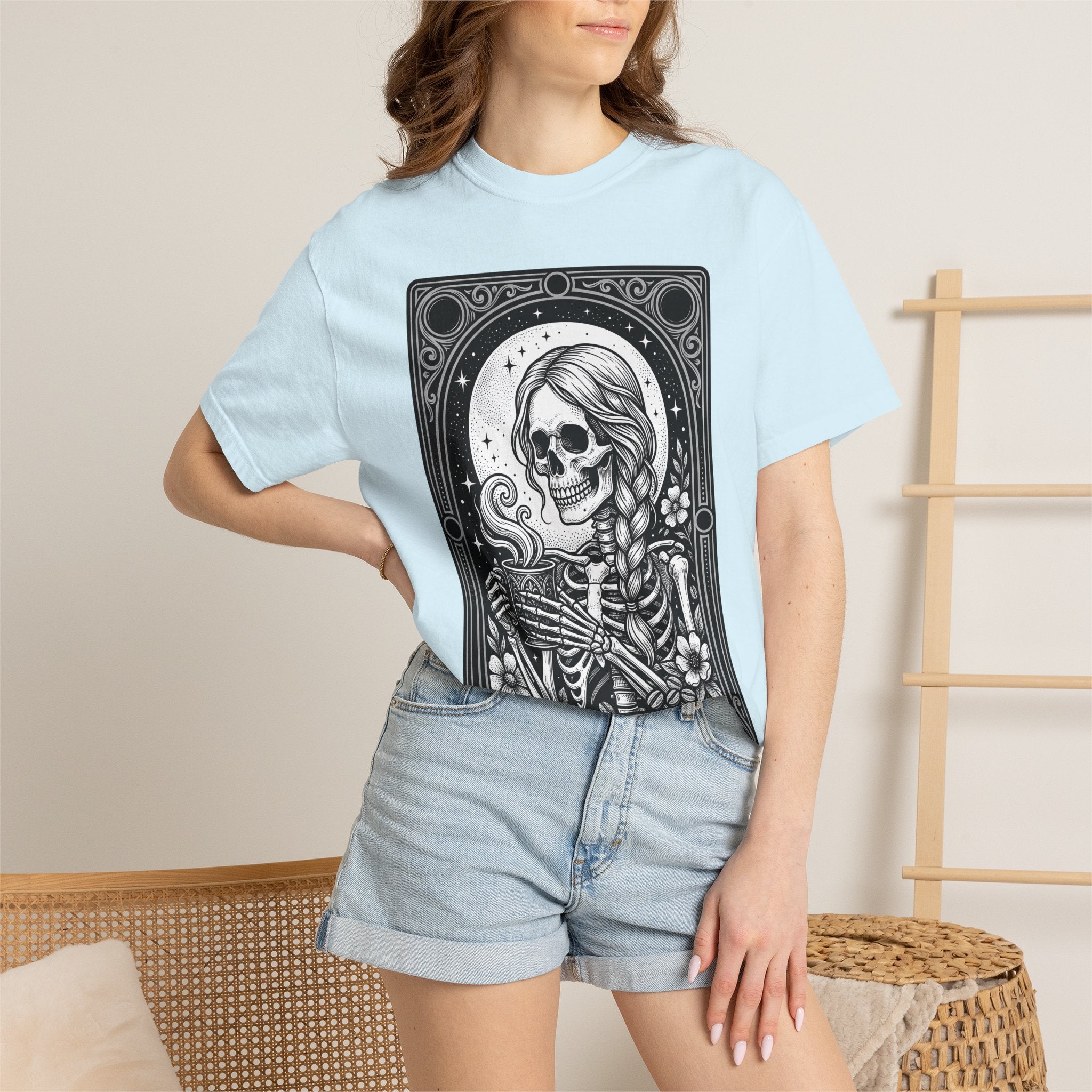 Skeleton Espresso Shirt Coffee Alternative Gift Women Line Art Tee Espresso T-Shirt Coffee Fan Minimalist Tshirt Punk Graphic Classic Roses