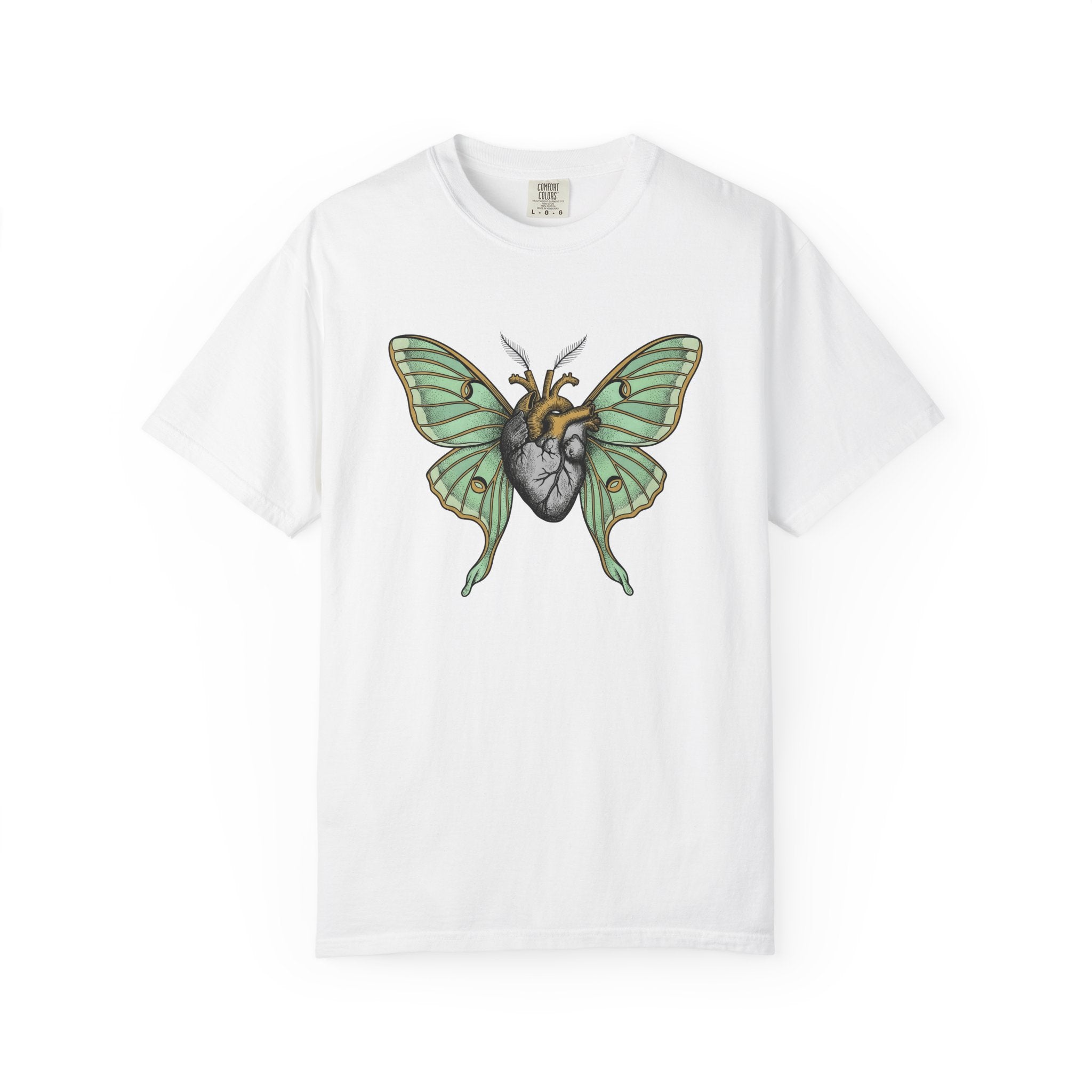 Butterfly Heart Shirt Boho Chic Wildlife Gift Women Sketch Tee Butterfly T-Shirt Bohemian Fan Doodle Graphic Hand Drawn Wings Tshirt