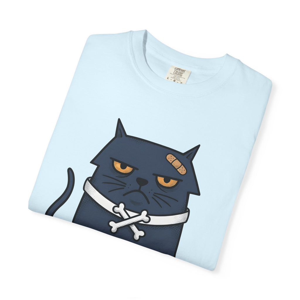 Angry Cat Shirt Cat Joke Gift Women Comic Tee Kitty T-Shirt Feline Fan Cartoon Tshirt Humor Graphic Vintage Plaster Tshirt