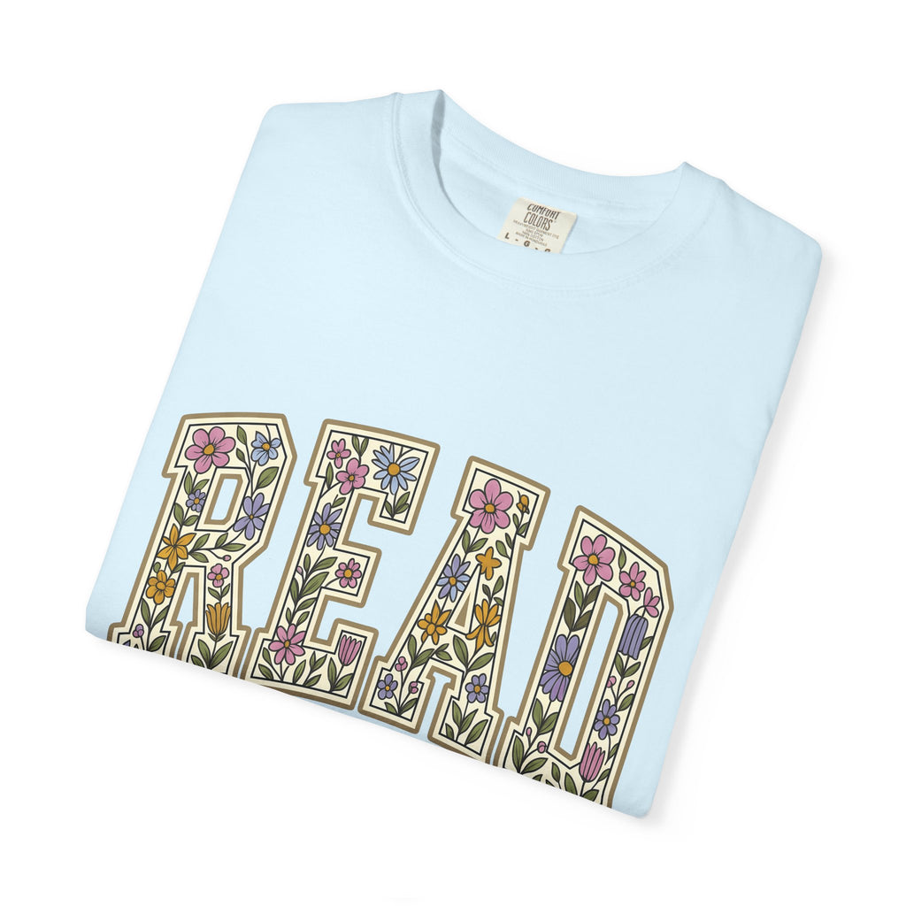 Flower Letter Design Shirt Teacher Literature Gift Women Bohemian Tee Alphabet T-Shirt Educator Enthusiast Book Graphic Vintage Garden
