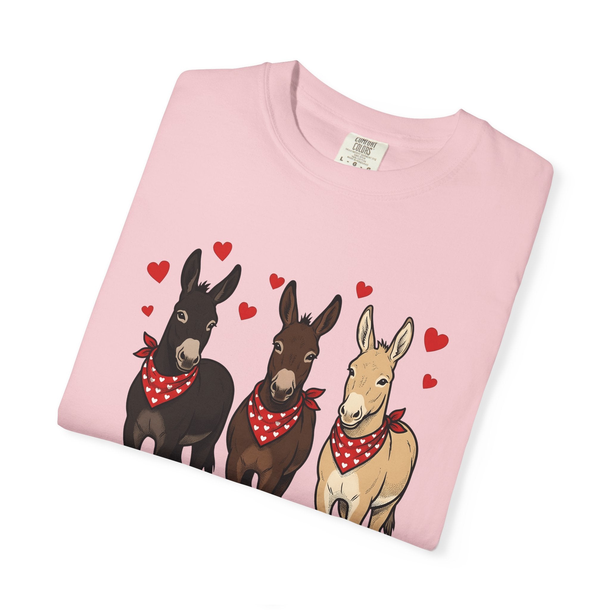Donkey Group Shirt St. Valentine's Day Wildlife Gift Women Animated Tee Burros T-Shirt Valentine Fan Cartoon Tshirt Animal Graphic Classic