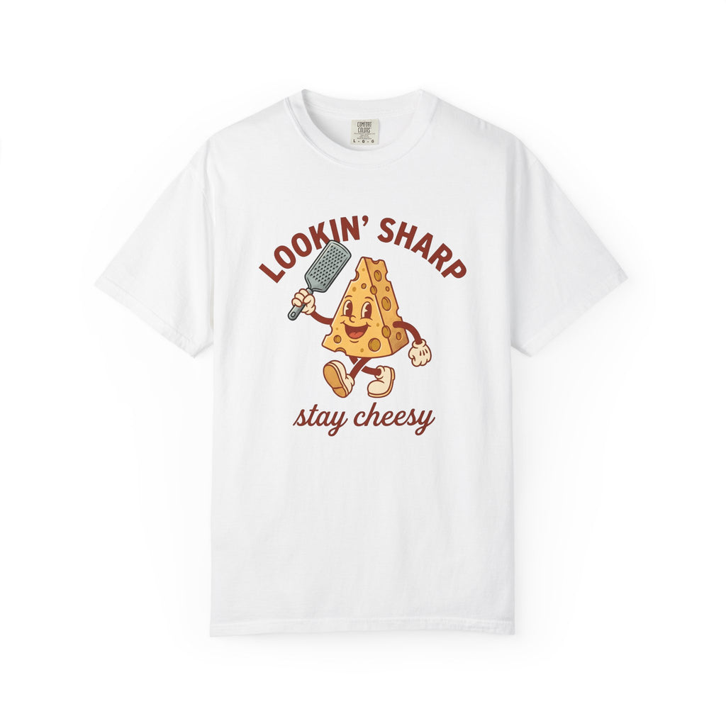 Cheese Mascot Shirt Food Pun Humor Gift Women Cartoon Tee Cheese Character T-Shirt Pun Fan Cheesy Graphic Vintage Cheese Grater Tshirt