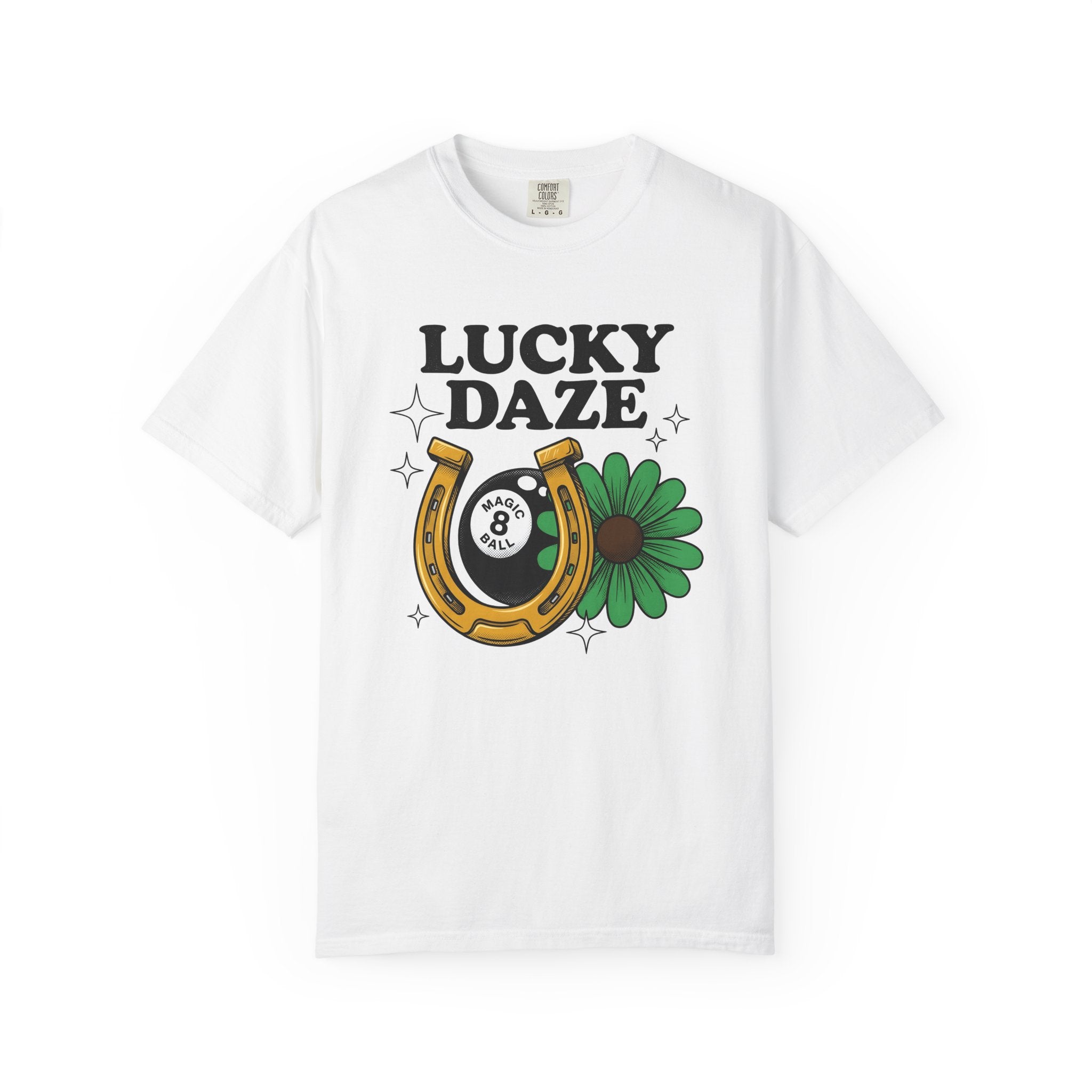 Horseshoe Magic Ball Shirt Holiday Charm Gift Women Retro Tee Lucky Charm T-Shirt Holiday Fan Vintage Tshirt Charm Graphic Classic Shamrock