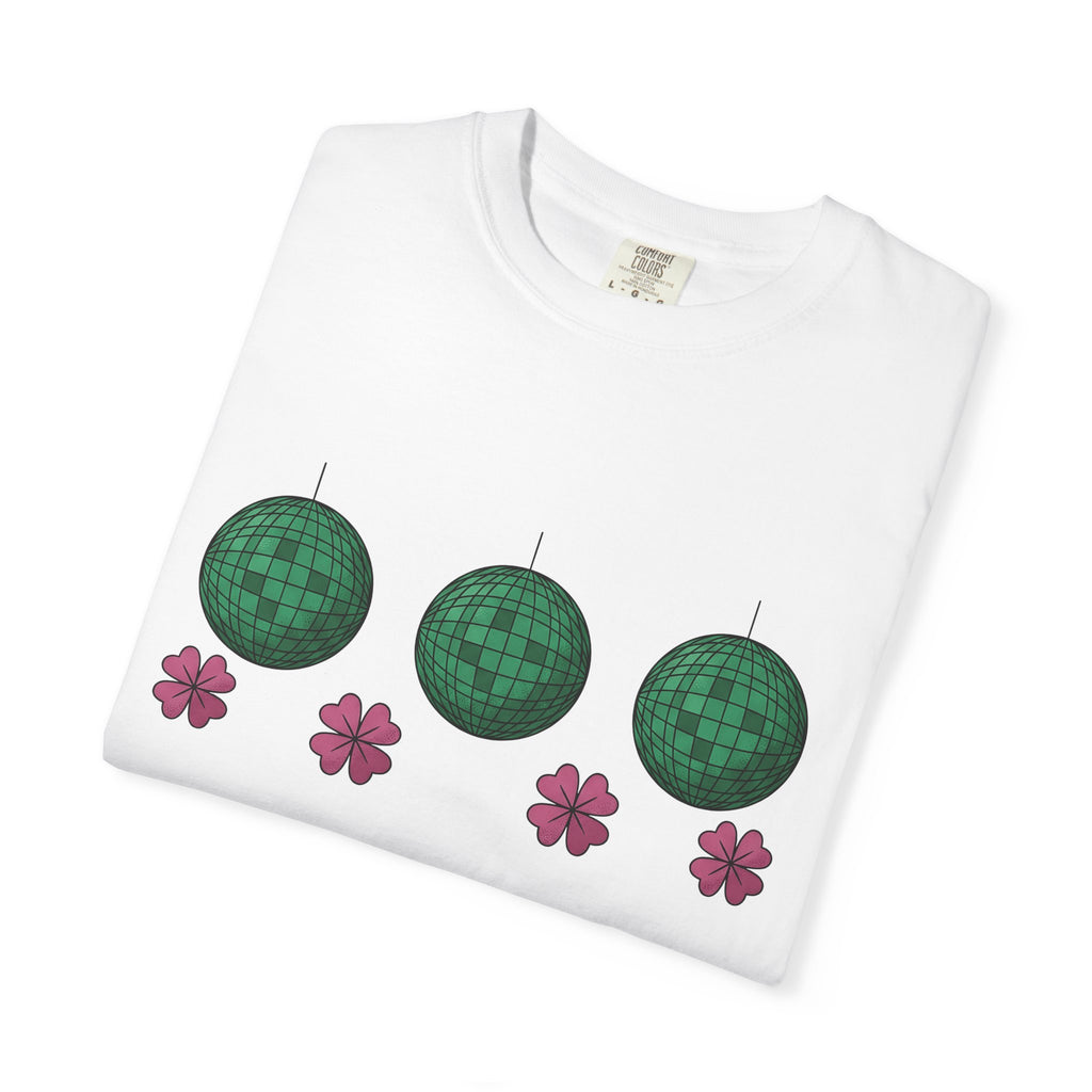 Party Ball Shirt St Patrick's Day Gathering Gift Women Cartoon Tee Disco Ball T-Shirt Shamrock Fan Comic Tshirt Party Graphic Modern Lucky