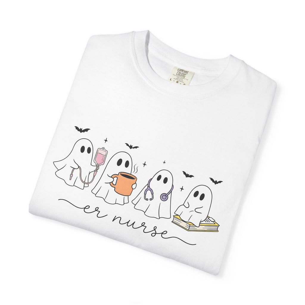 Ghost Nurse Shirt Nurse Halloween Gift Women Cute Tee Specter T-Shirt Nursing Enthusiast Spooky Graphic Tshirt Cartoon Coffee Mug Tshirt
