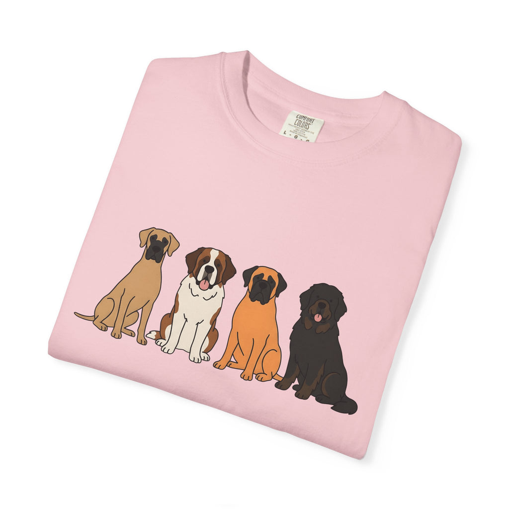 Giant Dog Breeds Shirt Dog Critters Gift Women Hand Drawn Tee Large Dog T-Shirt Dog Fan Illustrated Tshirt Creature Graphic Line Art Bunch