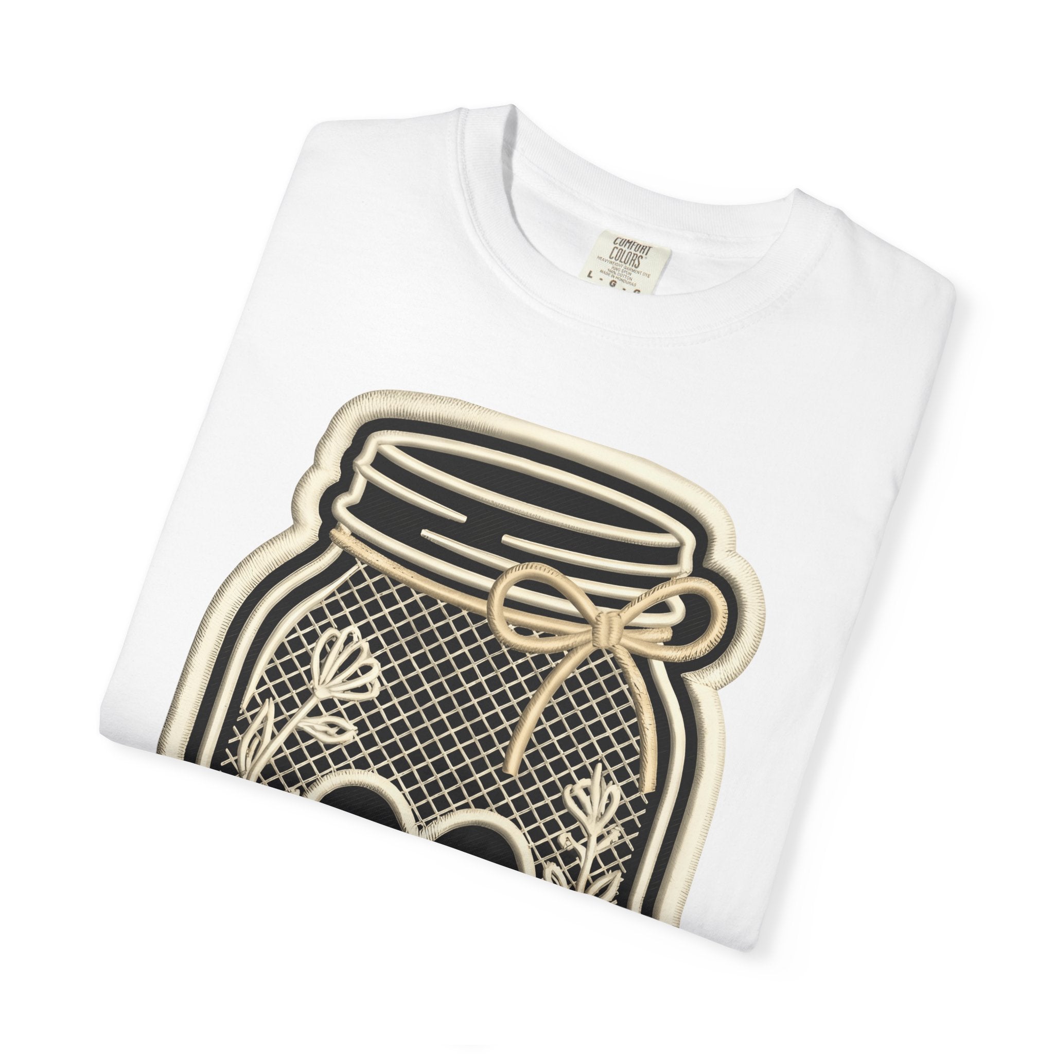 Canning Jar Heart Shirt Easter Country Gift Women Outline Tee Mason Jar T-Shirt Spring Fan Line Art Tshirt Rustic Graphic Modern Flower