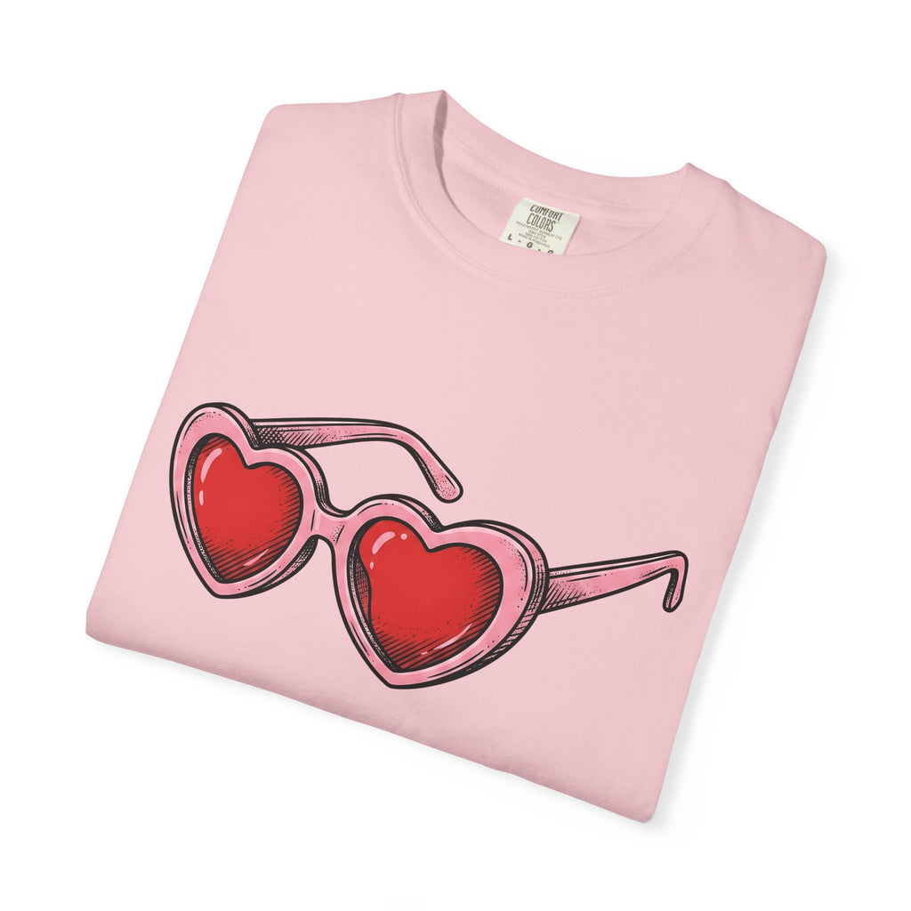 Valentine Sunglasses Shirt Valentine Affection Gift Women Line Art Tee Shades T-Shirt Valentine Fan Minimalist Tshirt Love Graphic Cartoon