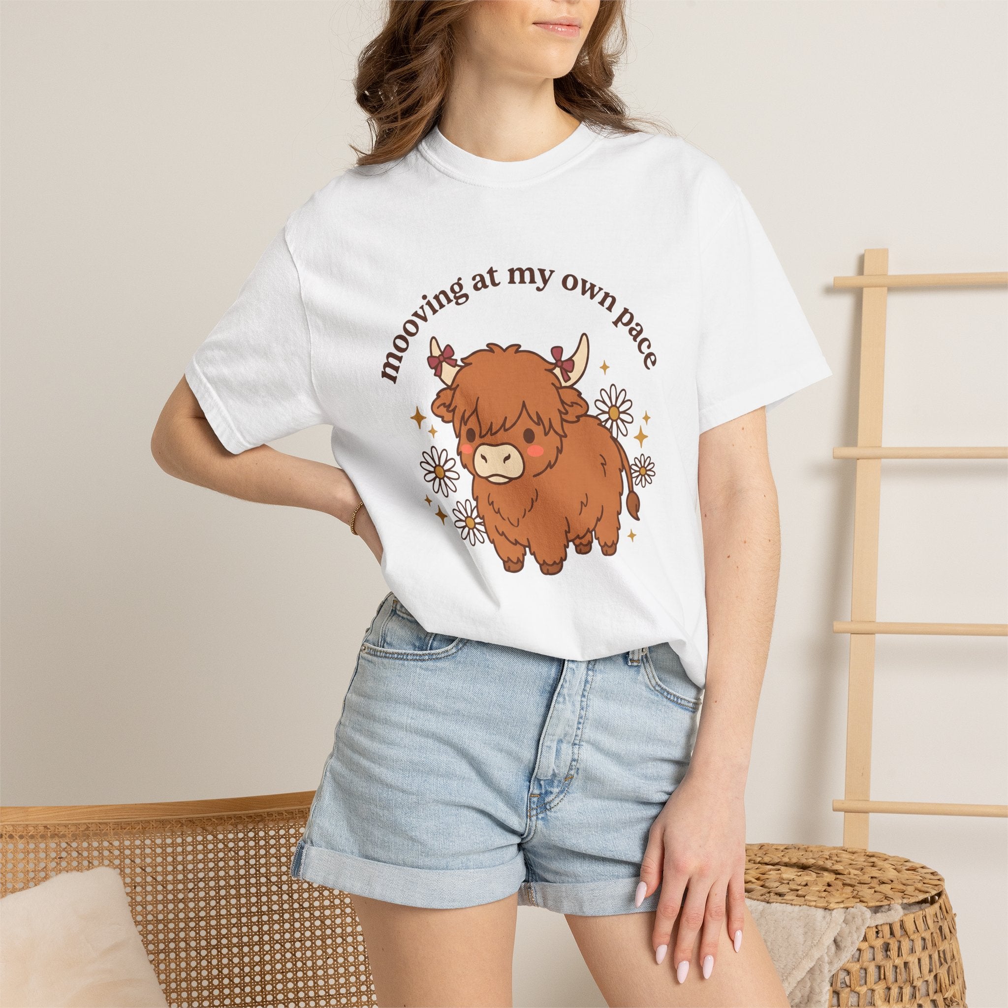 Highland Cattle Shirt Funny Pet Gift Women Cute Tee Cow T-Shirt Humor Fan Cartoon Tshirt Animal Graphic Comic Wildflowers Tshirt