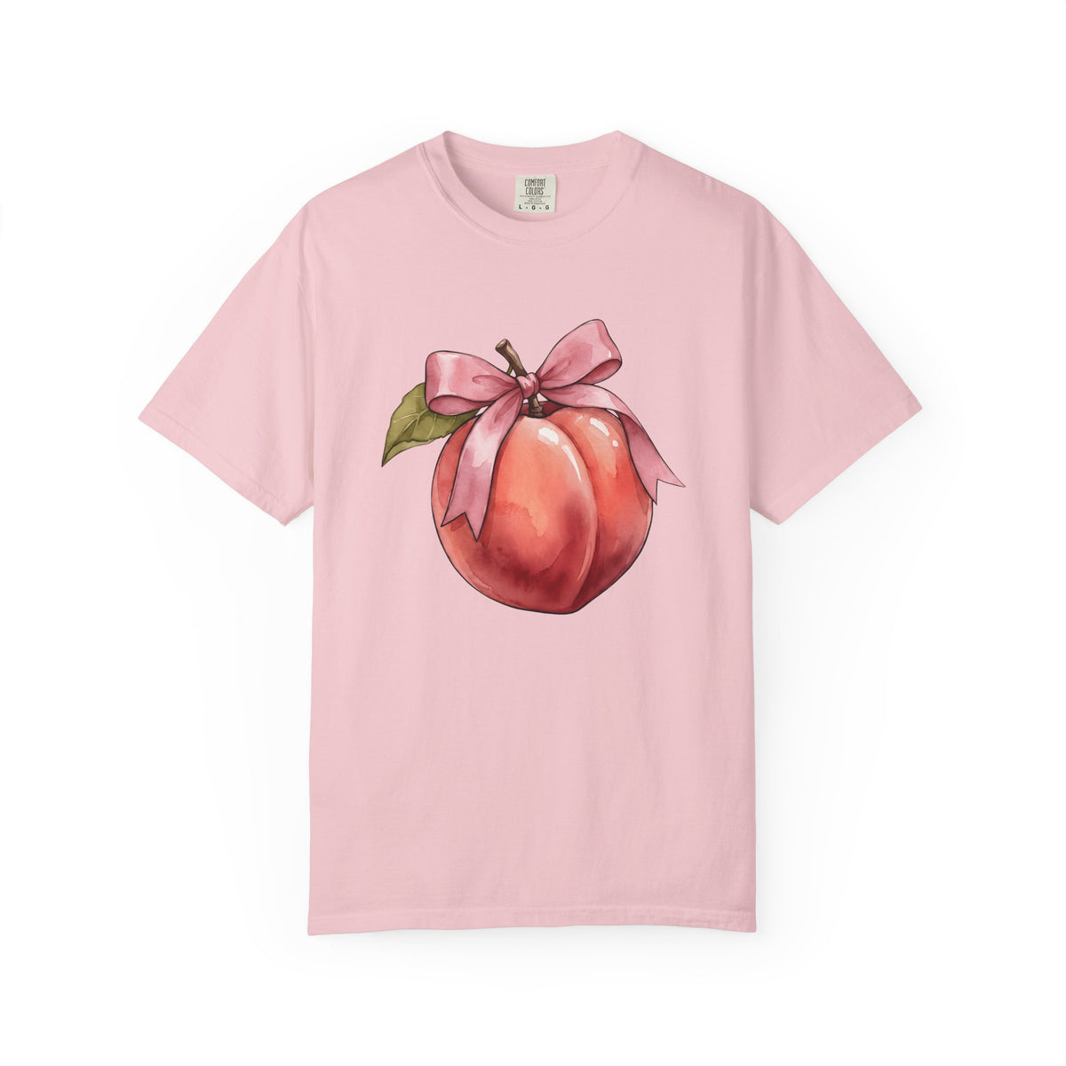 Peach Bow Shirt Cute Harvest Gift Women Ink Tee Bow T-Shirt Kawaii Fan Tattoo Tshirt Autumn Graphic Pencil Foliage Tshirt