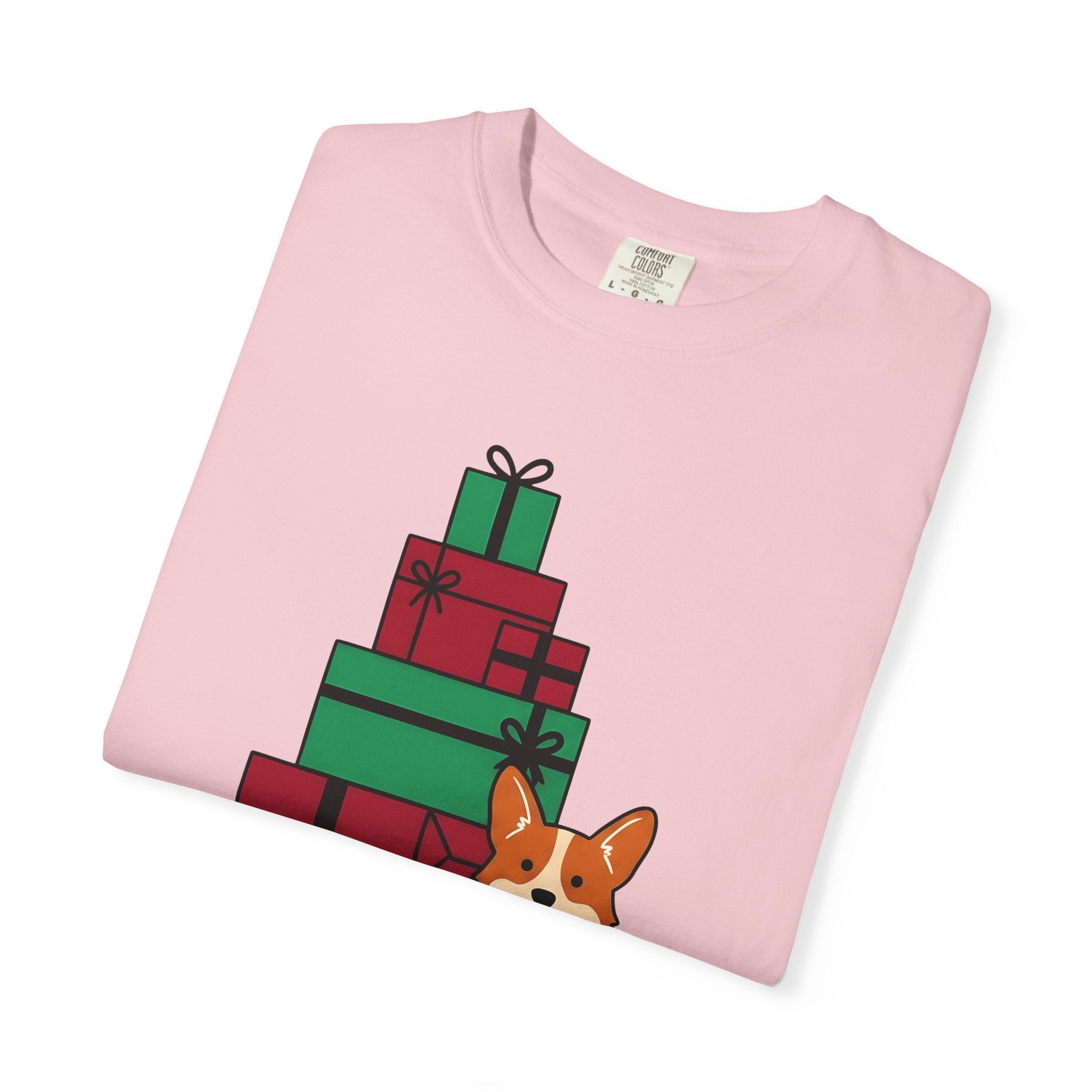 Corgi Puppy Shirt Dog Holiday Gift Women Comic Tee Puppy T-Shirt Dog Fan Cartoon Tshirt Christmas Graphic Simple Presents Tshirt