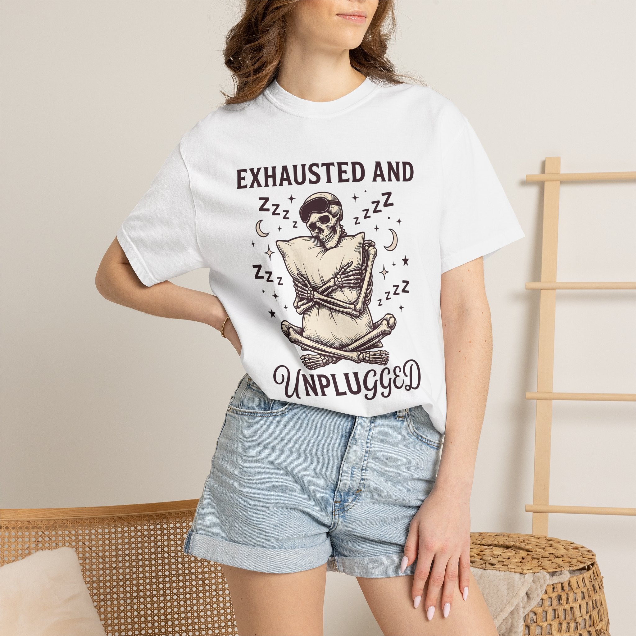 Skeleton Throw Pillow Shirt Gothic Comedy Gift Women Classic Tee Throw Pillow T-Shirt Dark Fan Retro Tshirt Humor Graphic Cartoon Shining