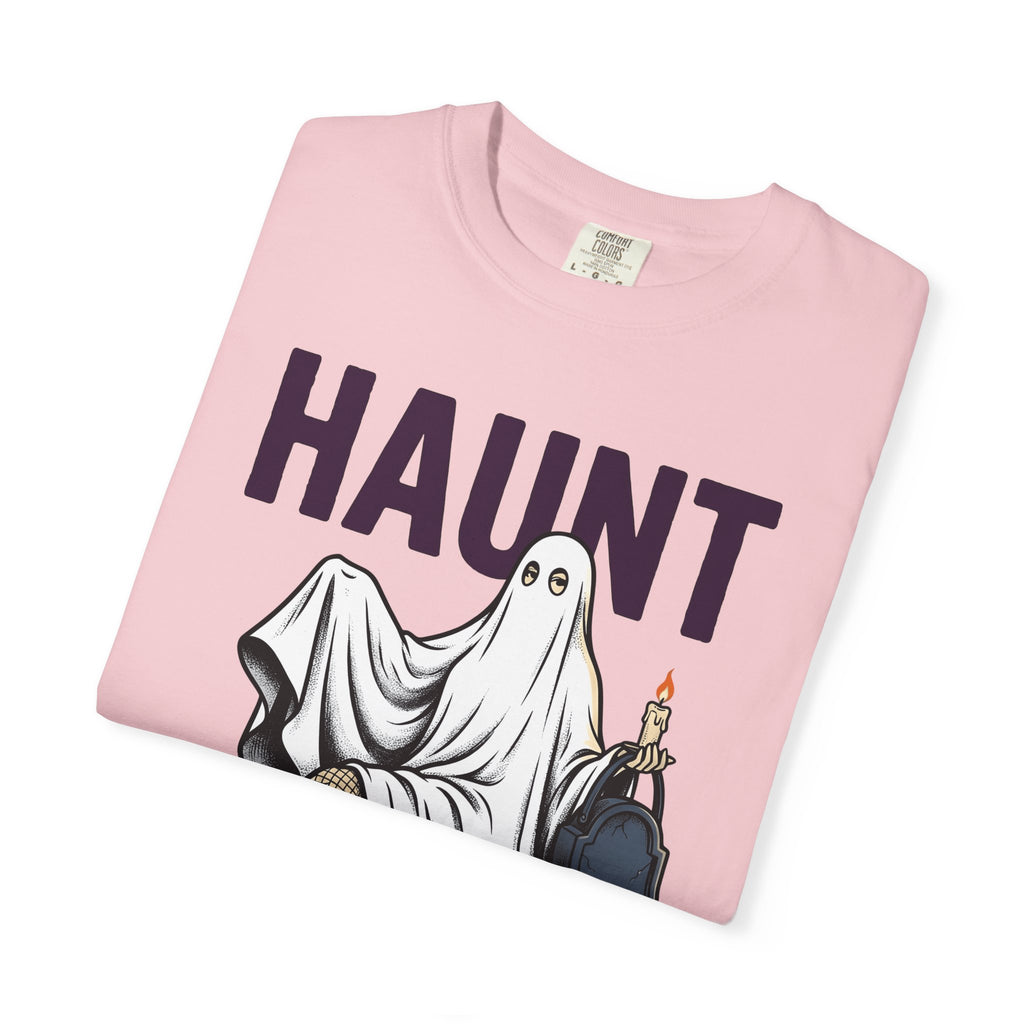Ghost Dress Shirt Halloween Fright Gift Women Classic Tee Specter T-Shirt Vintage Tshirt Scary Graphic Outline Candlelight Tshirt