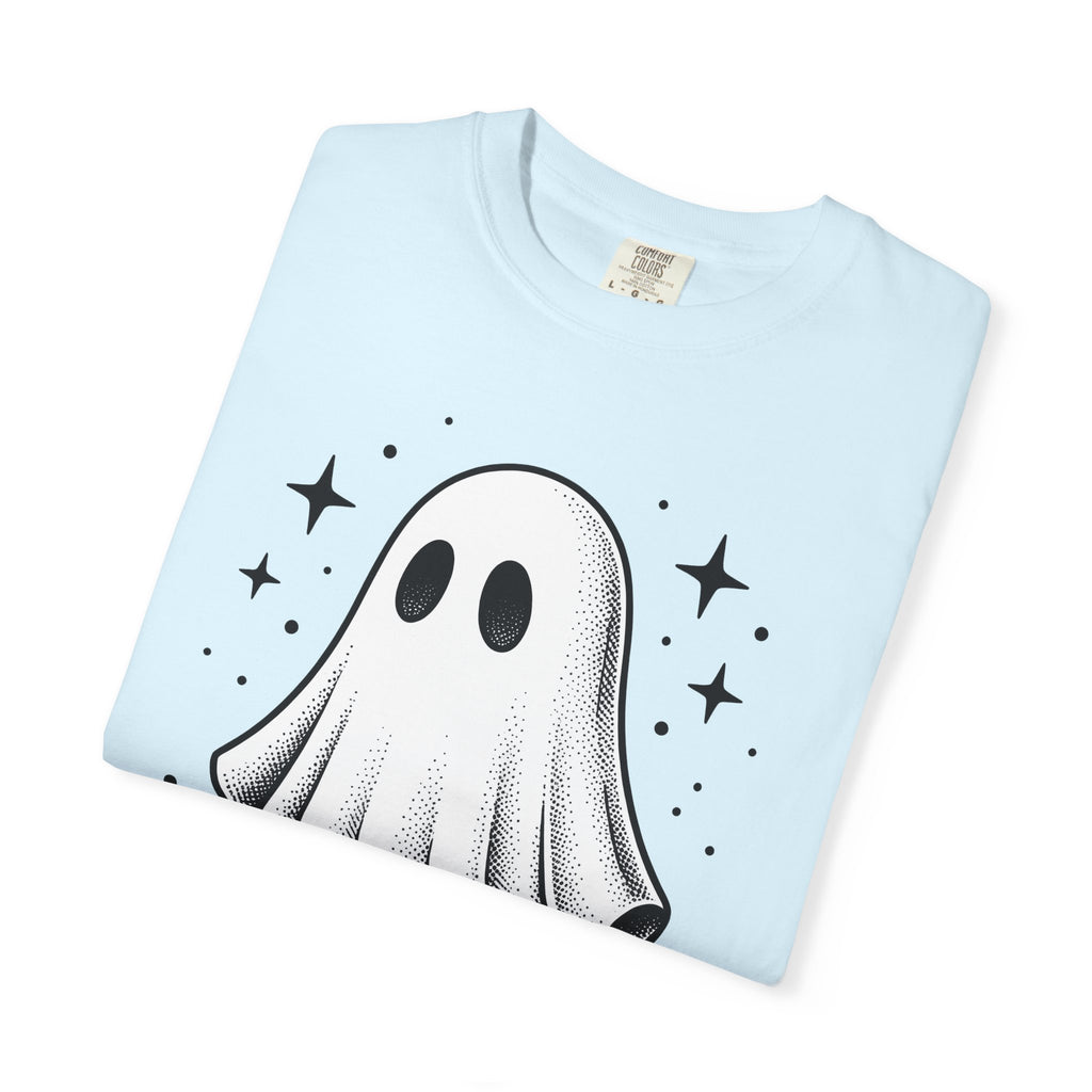Ghost Graphic Shirt Halloween Spooky Gift Women Vintage Tee Specter T-Shirt Horror Fan Creepy Tshirt Creepy Graphic Hand Drawn Stars Tshirt