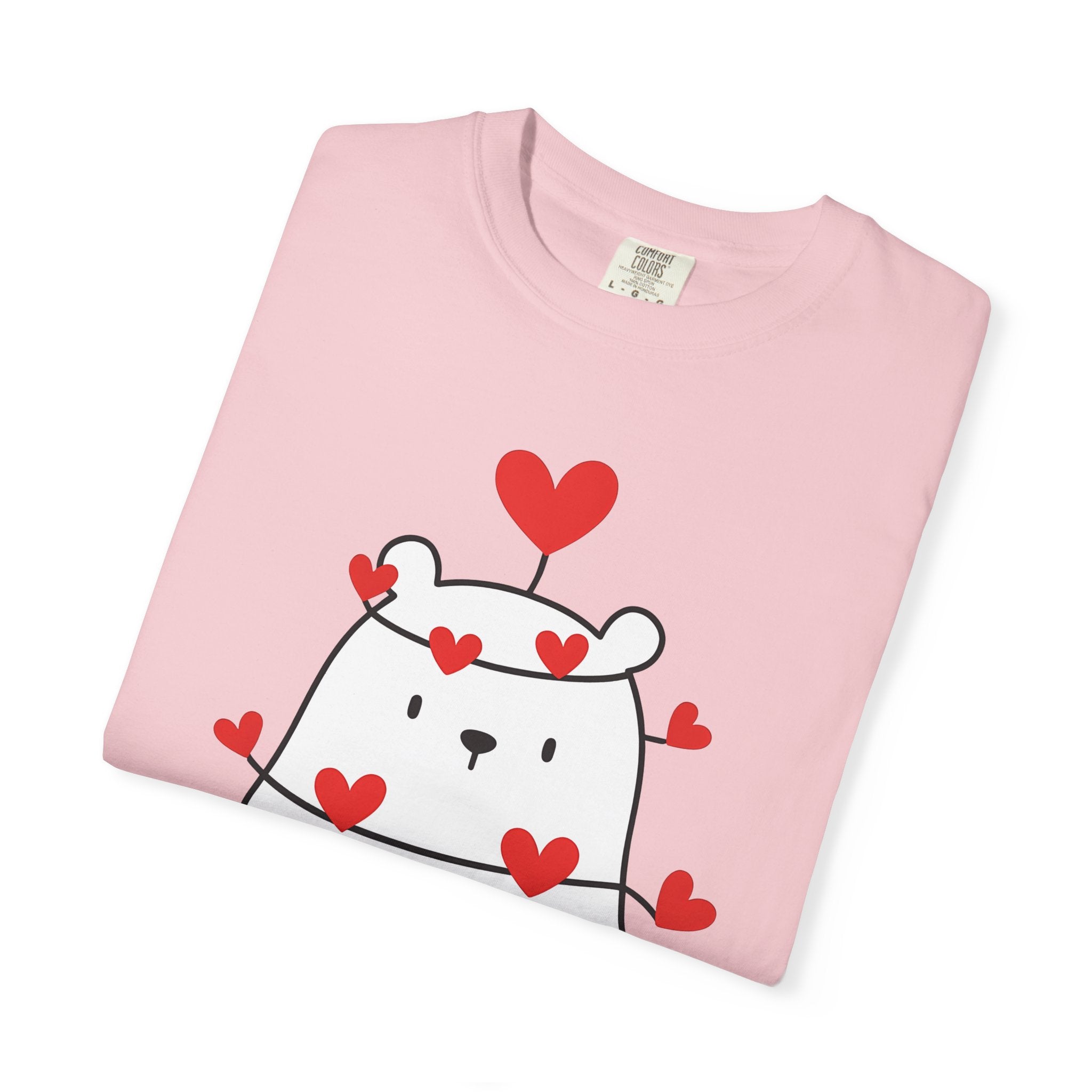 Teddy Hearts Shirt St. Valentine's Day Affection Gift Women Charming Tee Teddy Bear T-Shirt Valentine Fan Cute Graphic Love Design Clean