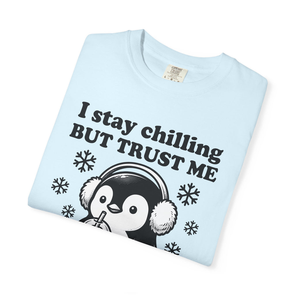 Penguin Drink Shirt Funny Fauna Gift Women Hand Drawn Tee Puffin T-Shirt Comedian Fan Cartoon Tshirt Wildlife Graphic Classic Frozen Flakes