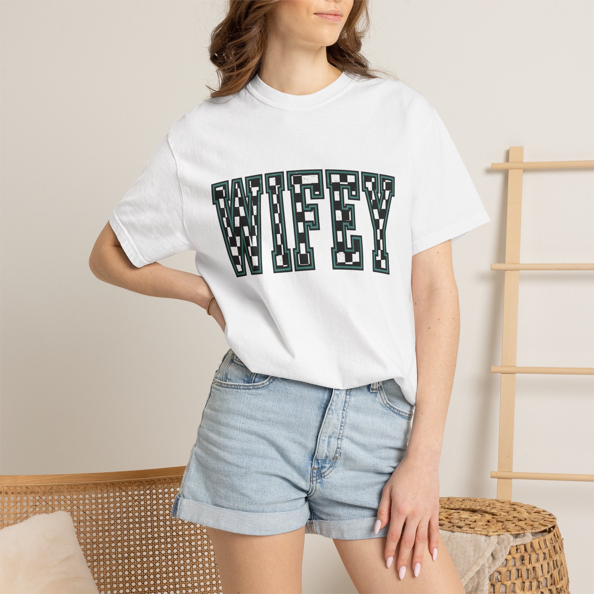 Varsity Check Text Shirt Wife Nuptials Gift Women Heavy Tee Check Text T-Shirt Bride Fan Grunge Tshirt Wedding Graphic Old School Checker