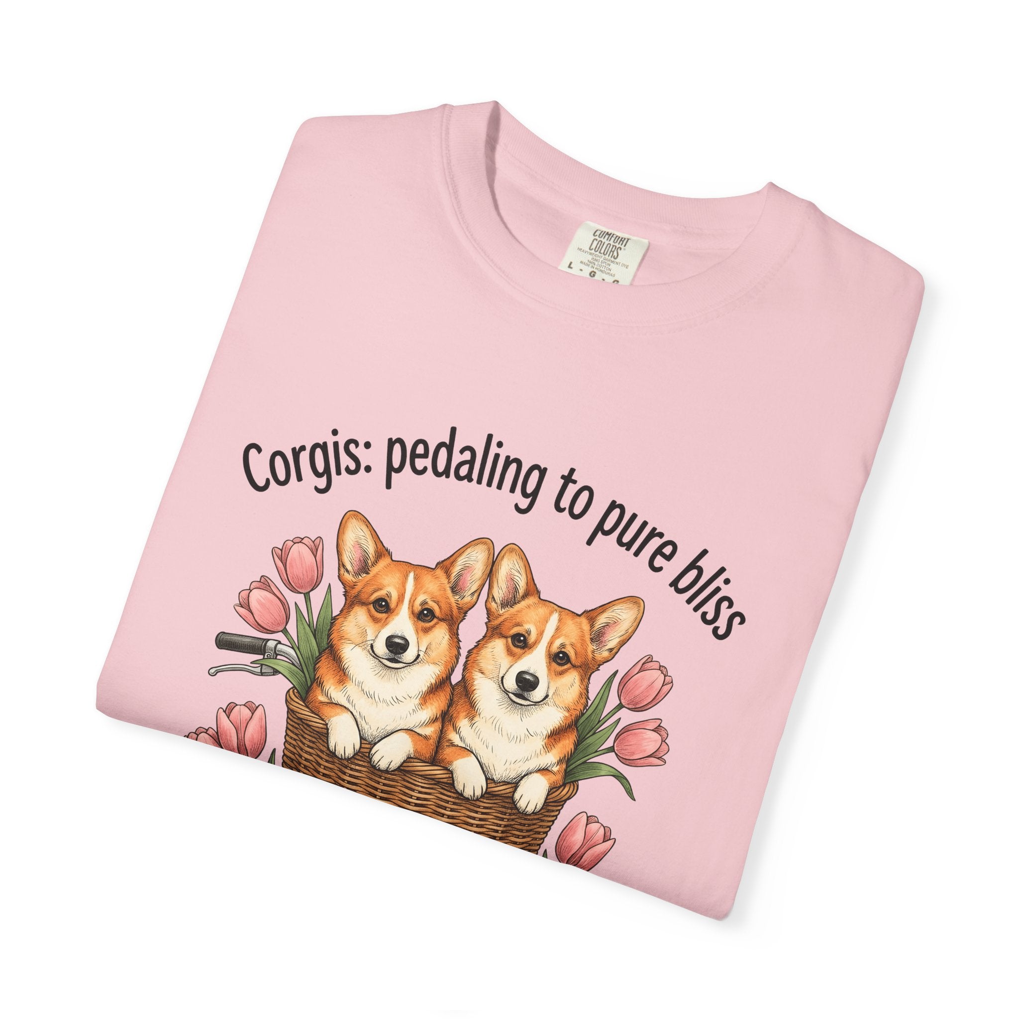 Corgi Dogs Shirt Dog Blossom Gift Women Line Art Tee Pembroke Welsh Corgi T-Shirt Dog Fan Illustrated Graphic Tshirt Hand Drawn Flower
