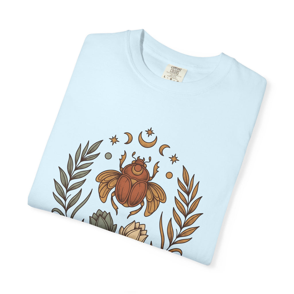 Scarab Beetle Shirt Boho Chic Spiritual Gift Women Boho Tee Beetle T-Shirt Bohemian Fan Hippie Tshirt Mystical Graphic Vintage Crescent Moon