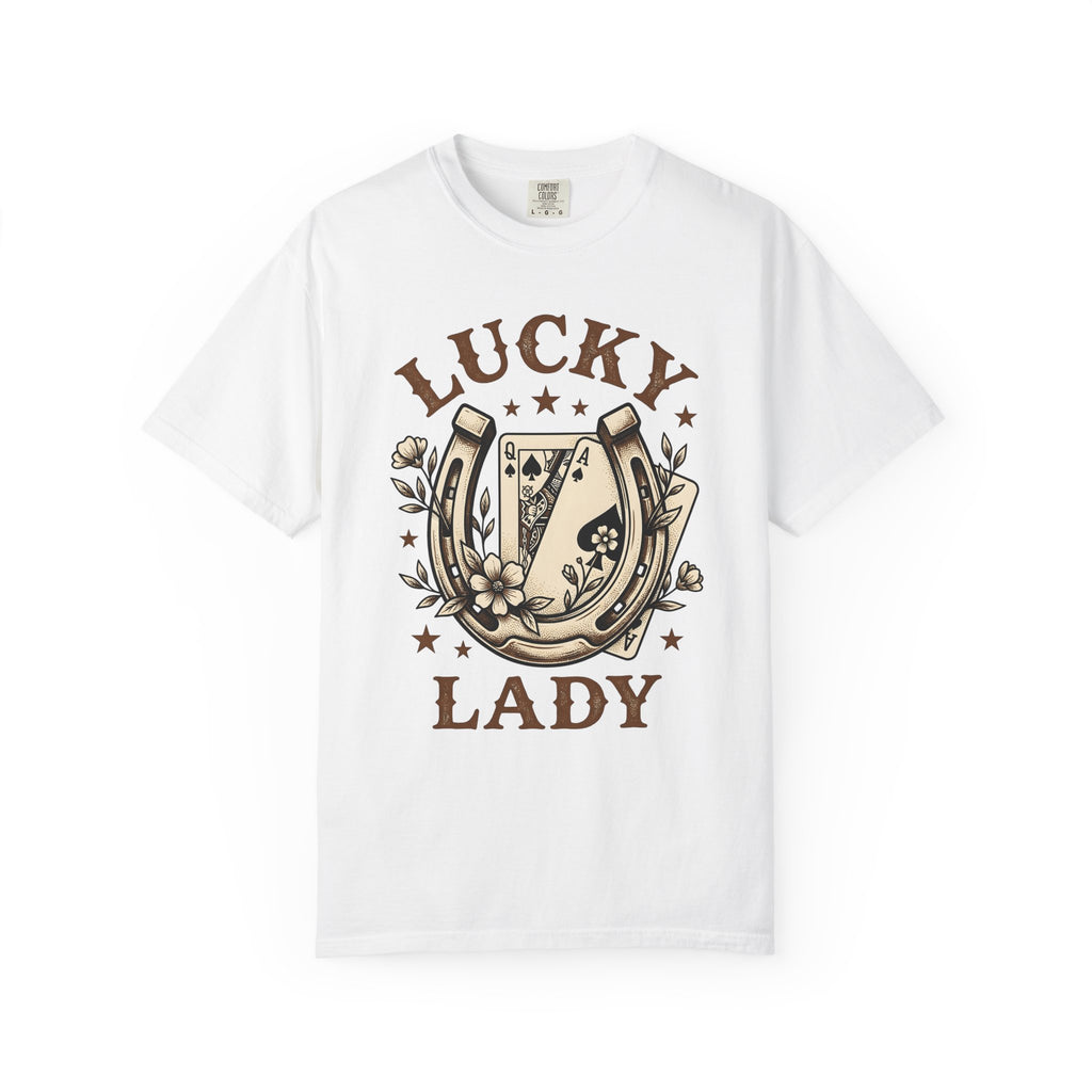 Horseshoe Poker Cards Shirt Cowgirl Betting Gift Women Sketch Tee Playing Cards T-Shirt Rodeo Fan Hand Drawn Tshirt Wagering Graphic Cartoon