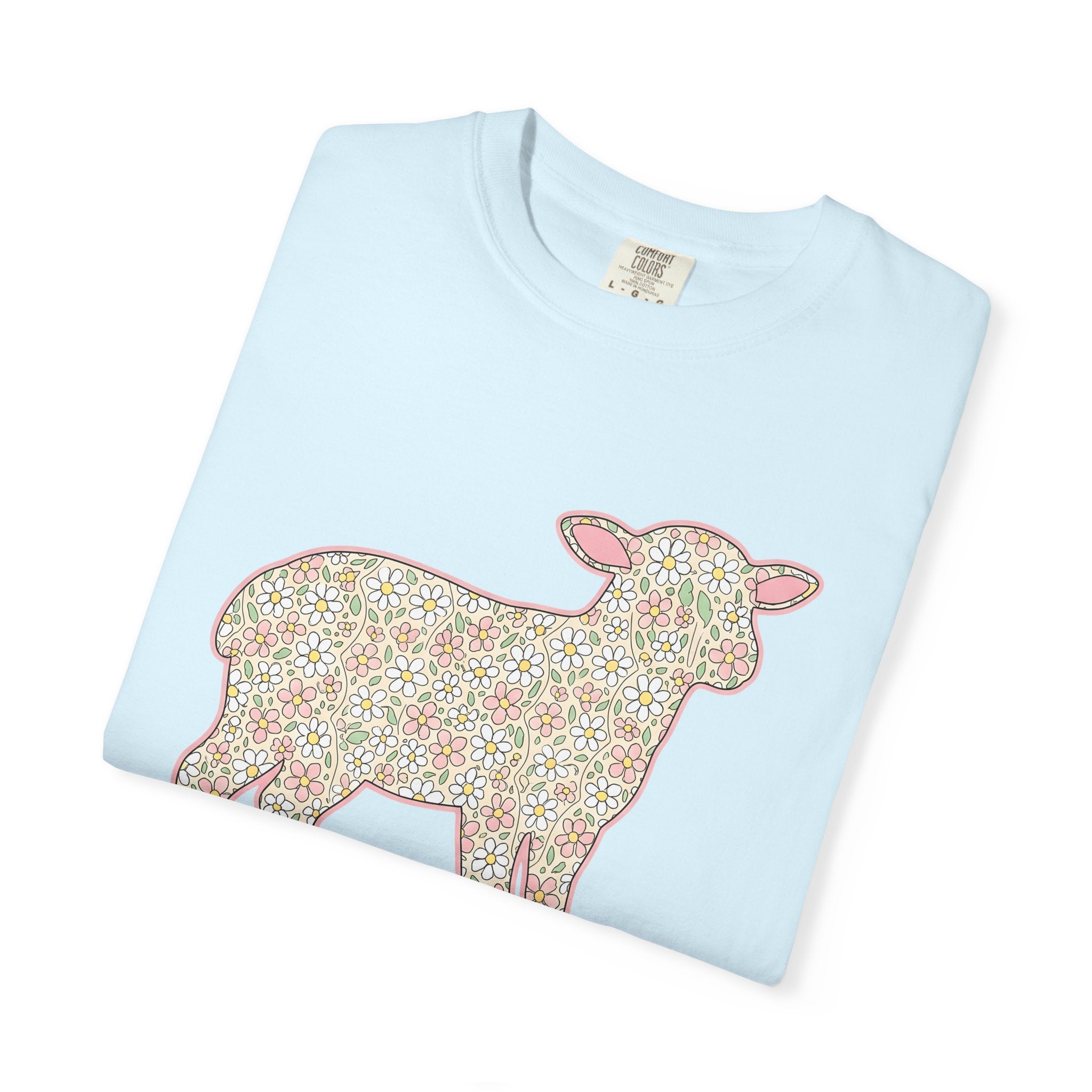 Bloom Lamb Shirt Easter Nature Gift Women Cartoon Tee Lamb T-Shirt Easter Fan Spring Tshirt Cartoon Tshirt Floral Graphic Vintage Blossom