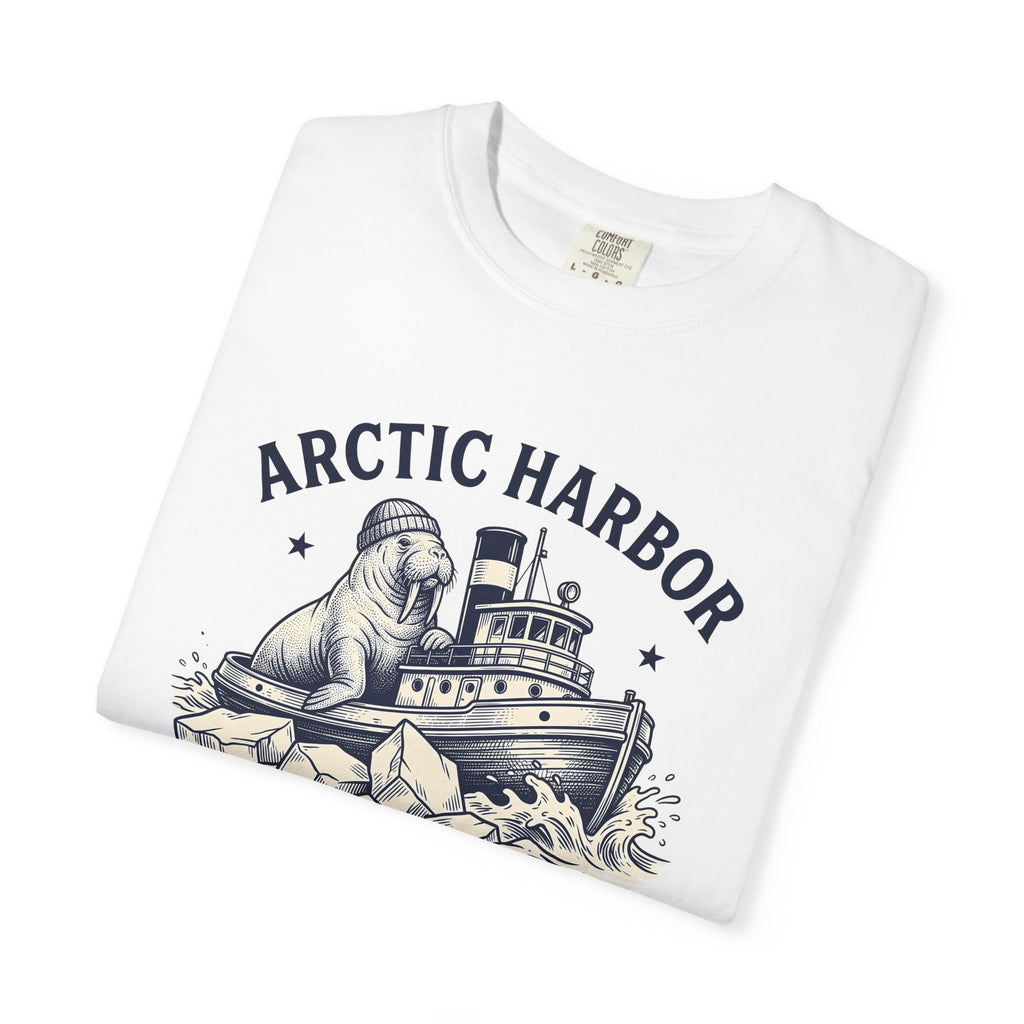 Walrus Boat Shirt Christmas Ocean Gift Women Vintage Tee Boat T-Shirt Winter Fan Maritime Tshirt Retro Illustration Sea Graphic Hand Drawn