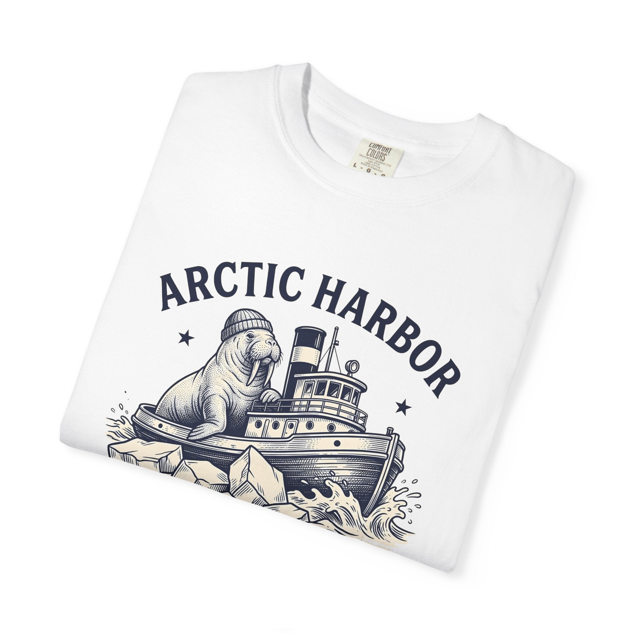 Walrus Boat Shirt Christmas Ocean Gift Women Vintage Tee Boat T-Shirt Winter Fan Maritime Tshirt Retro Illustration Sea Graphic Hand Drawn