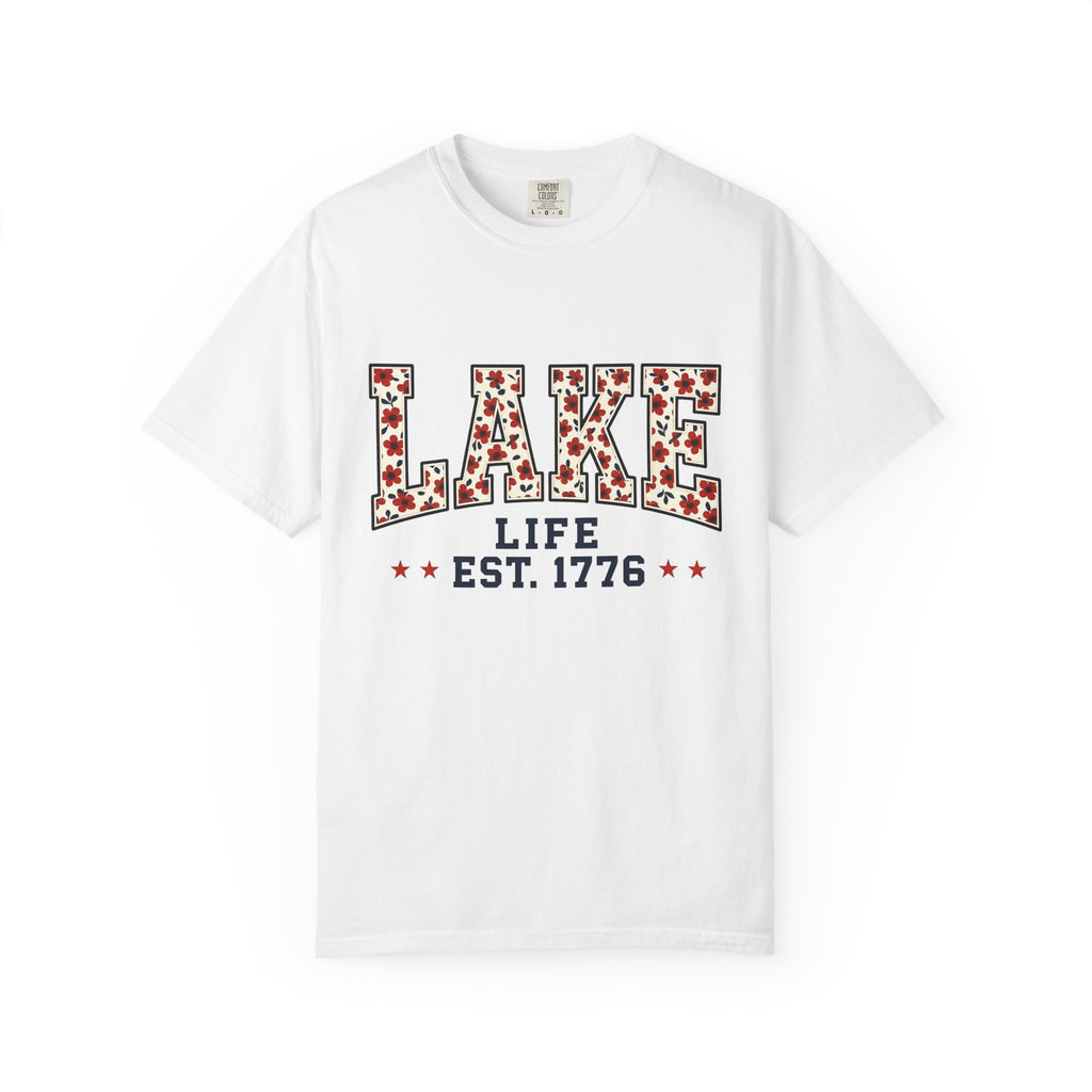 Blossom Varsity Text Shirt America/4th Of July Outdoors Gift Women Collegiate Font Tee Varsity T-Shirt Patriot Fan Typography Tshirt Nature