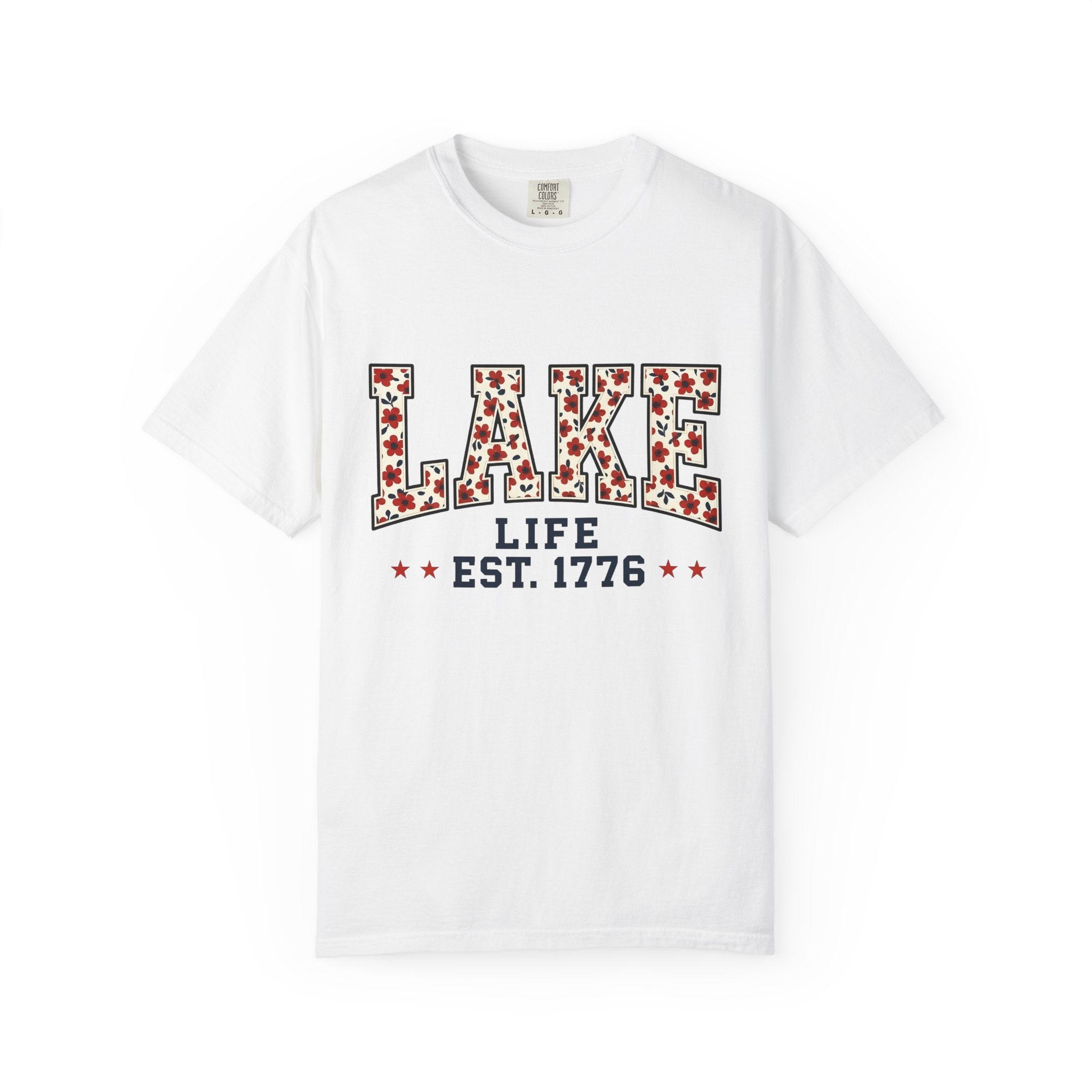 Blossom Varsity Text Shirt America/4th Of July Outdoors Gift Women Collegiate Font Tee Varsity T-Shirt Patriot Fan Typography Tshirt Nature