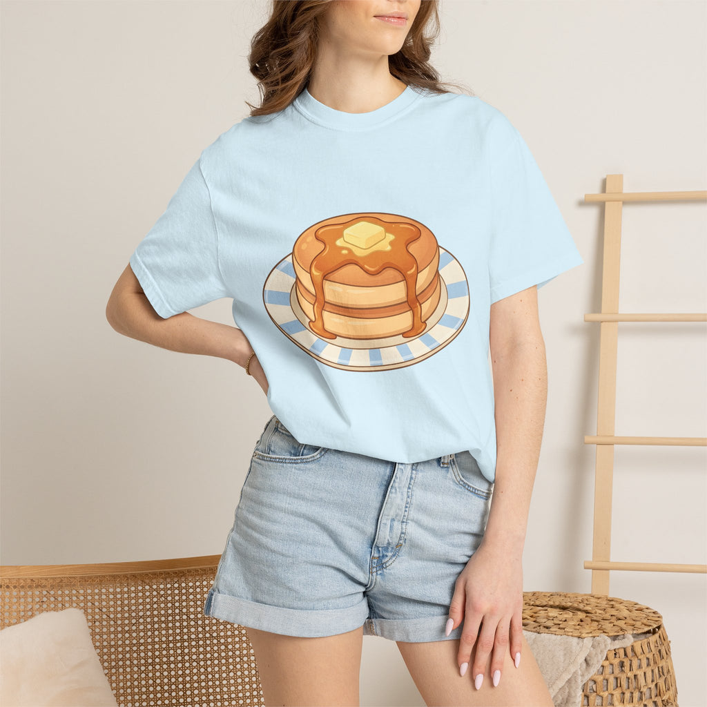 Pancake Pile Shirt Desserts Brunch Gift Women Cute Tee Pancakes T-Shirt Sweets Fan Cute Tshirt Breakfast Graphic Comic Honey Tshirt
