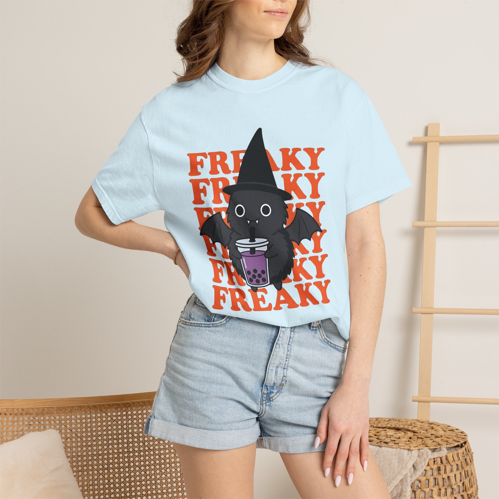 Spooky Witch Shirt Halloween Eerie Gift Women Cartoon Tee Witch T-Shirt Horror Fan Occult Tshirt Spooky Graphic Old School Tapioca Drink