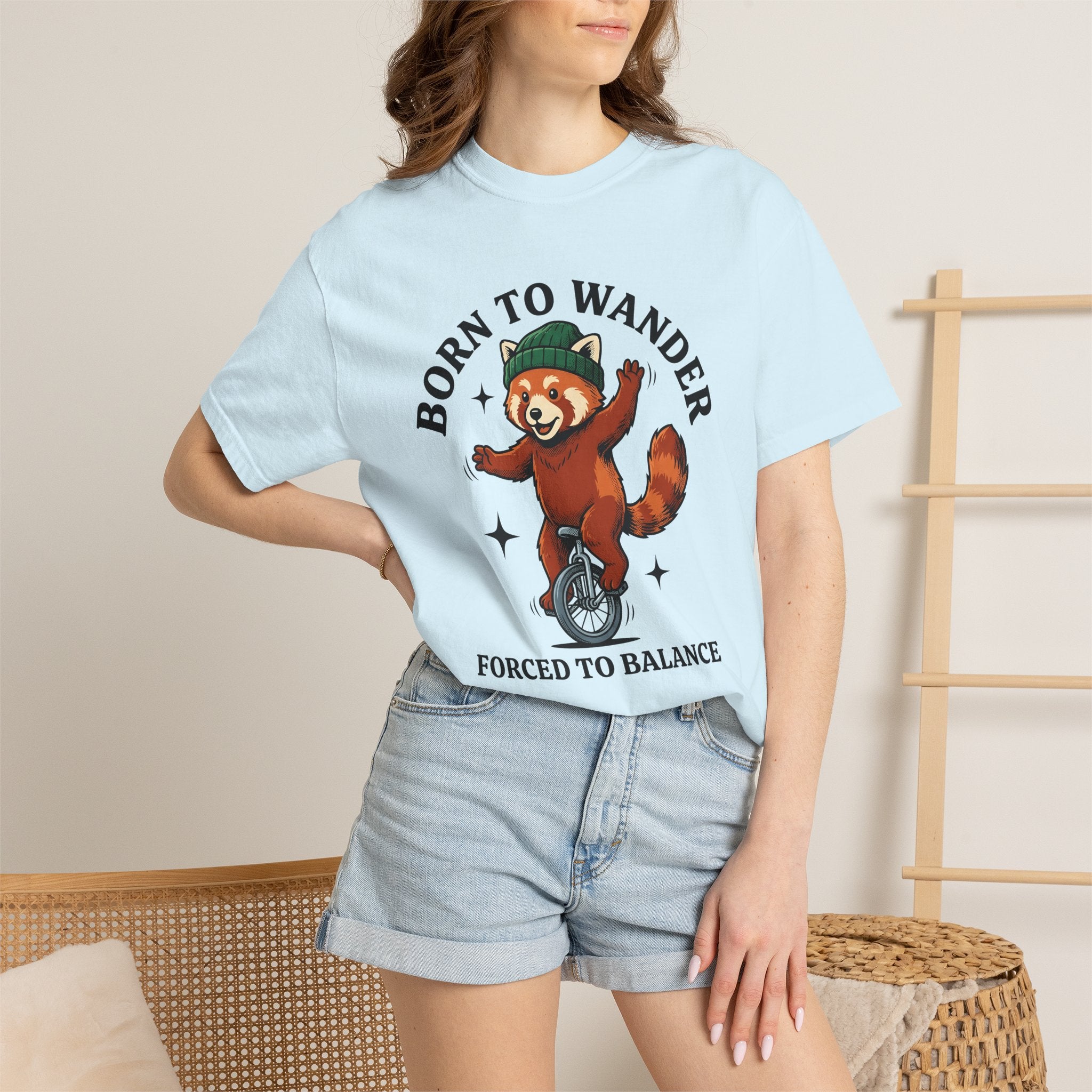 Red Panda Unicycle Shirt Funny Animal Gift Women Cartoon Tee Panda T-Shirt Humor Fan Comic Tshirt Wildlife Graphic Vintage Beanie Tshirt