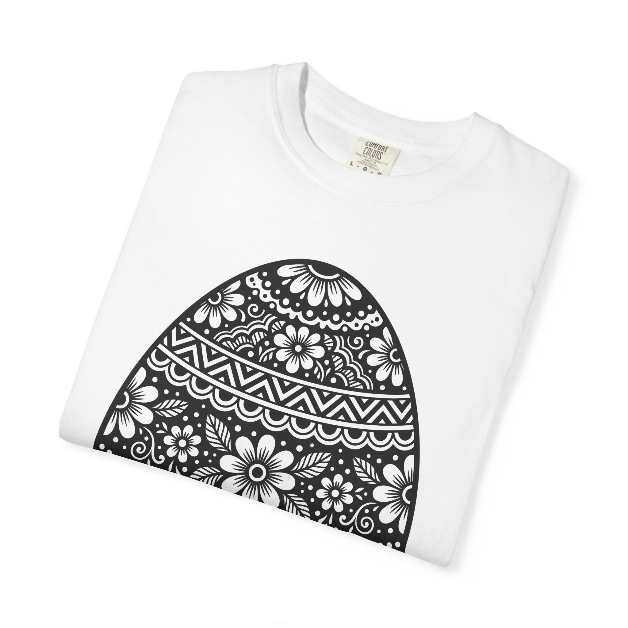 Floral Egg Shirt Easter Spring Gift Women Boho Tee Easter Egg T-Shirt Easter Fan Bohemian Tshirt Seasonal Graphic Folk Art Mandala Tshirt