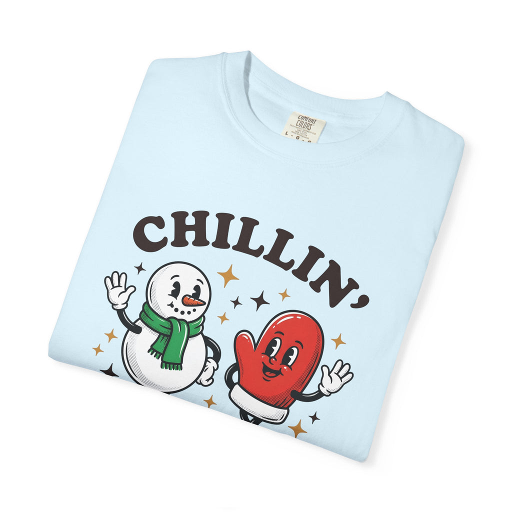 Snowman Gloves Shirt Christmas Cold Gift Women Comic Tee Mittens T-Shirt Xmas Fan Cartoon Tshirt Frosty Graphic Vintage Sparkles Tshirt