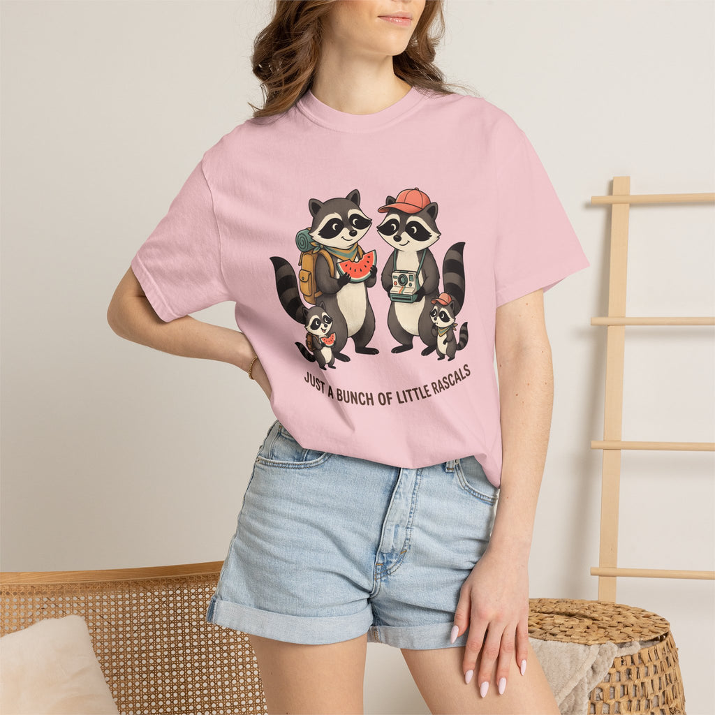 Raccoon Clan Shirt Funny Fauna Gift Women Lovable Tee Raccoon T-Shirt Comedy Fan Cartoon Tshirt Wildlife Graphic Caricature Juicy Melon