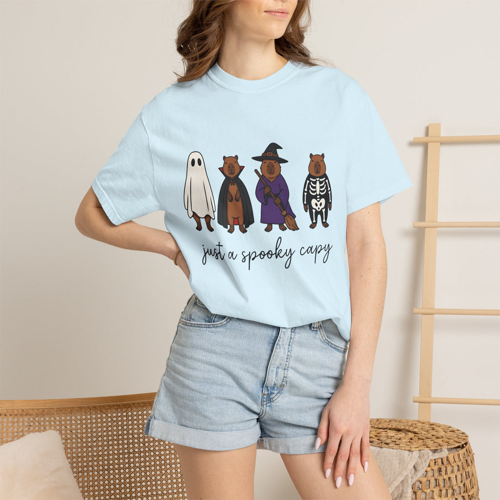 Capybara Outfits Shirt Halloween Pet Gift Women Adorable Tee Rodent T-Shirt Horror Fan Cute Tshirt Animal Graphic Comic Wizard Hat Tshirt