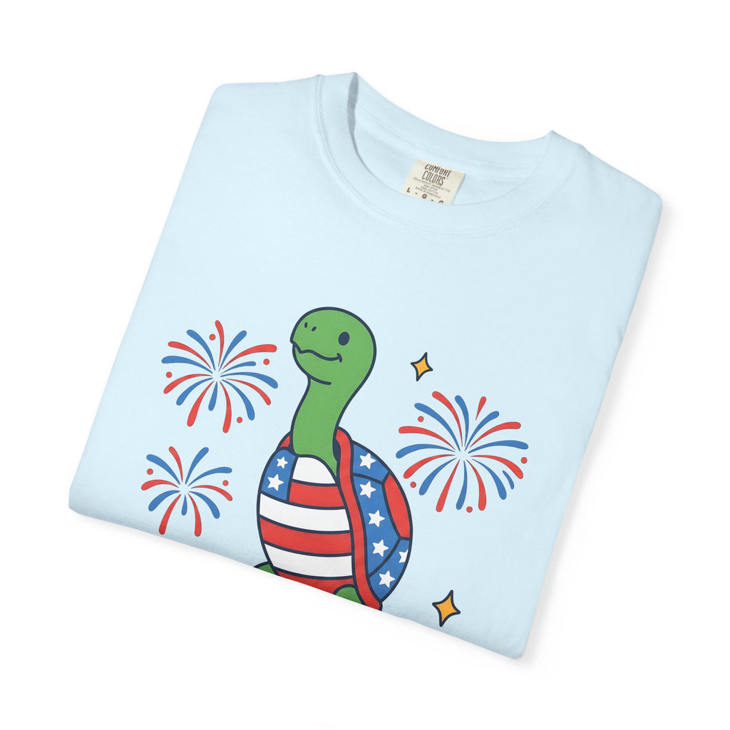 American Turtle Shirt 4th Of July Wildlife Gift Women Comic Tee Turtle T-Shirt Independence Day Enthusiast Fireworks Tshirt Wildlife Graphic