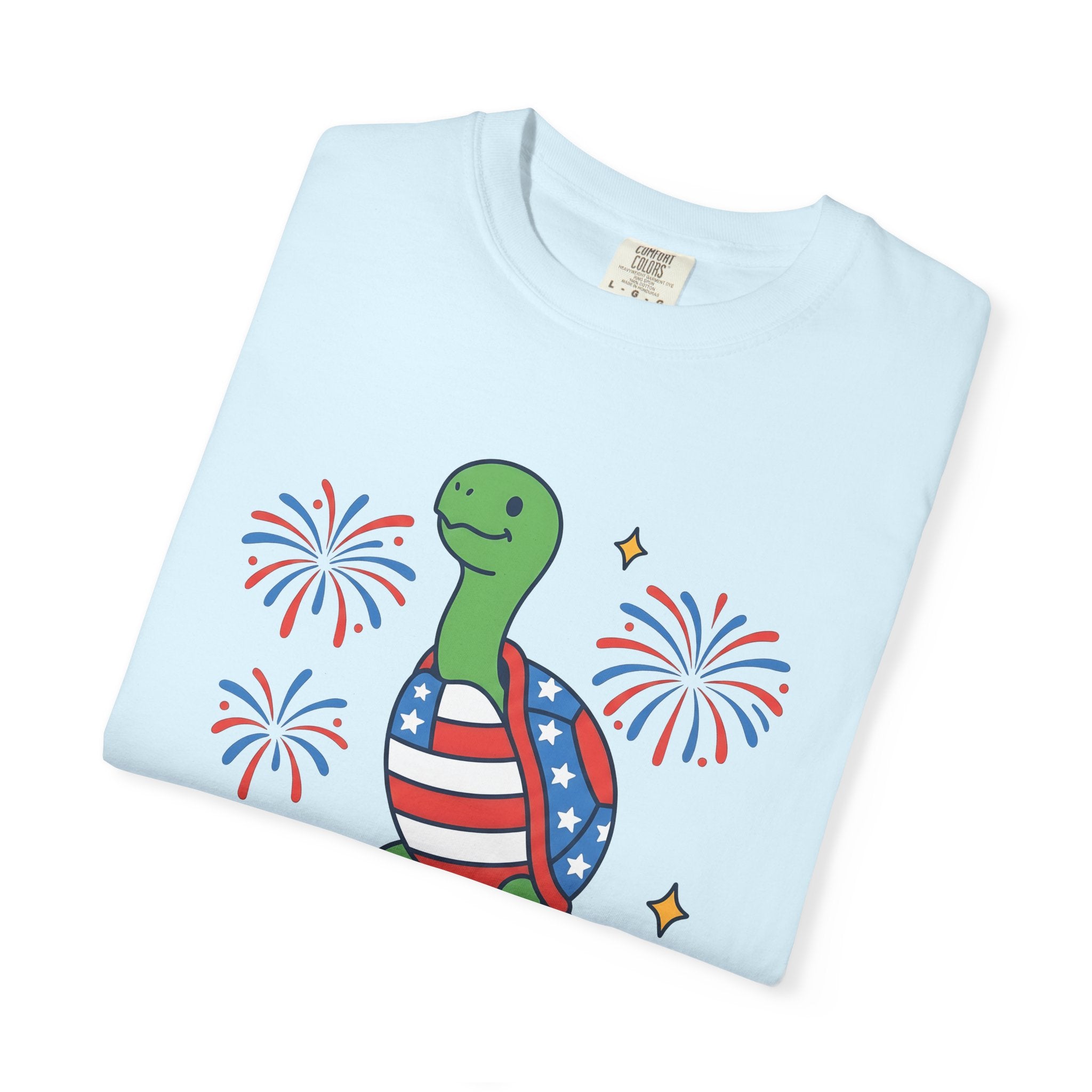 American Turtle Shirt 4th Of July Wildlife Gift Women Comic Tee Turtle T-Shirt Independence Day Enthusiast Fireworks Tshirt Wildlife Graphic