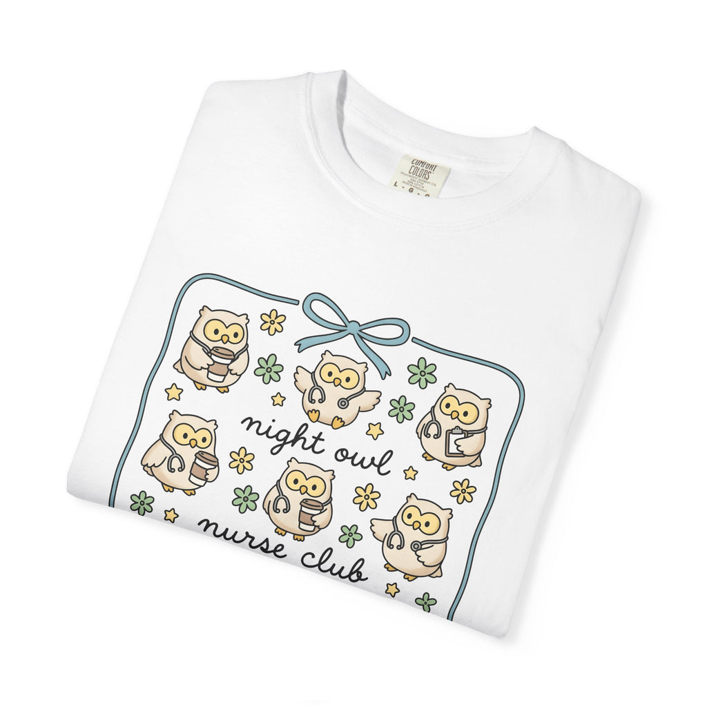 Nurse Owl Shirt Nurses Animal Gift Women Kawaii Tee Owl T-Shirt Nursing Enthusiast Cute Tshirt Wildlife Graphic Hand Drawn Coffee Cup Tshirt