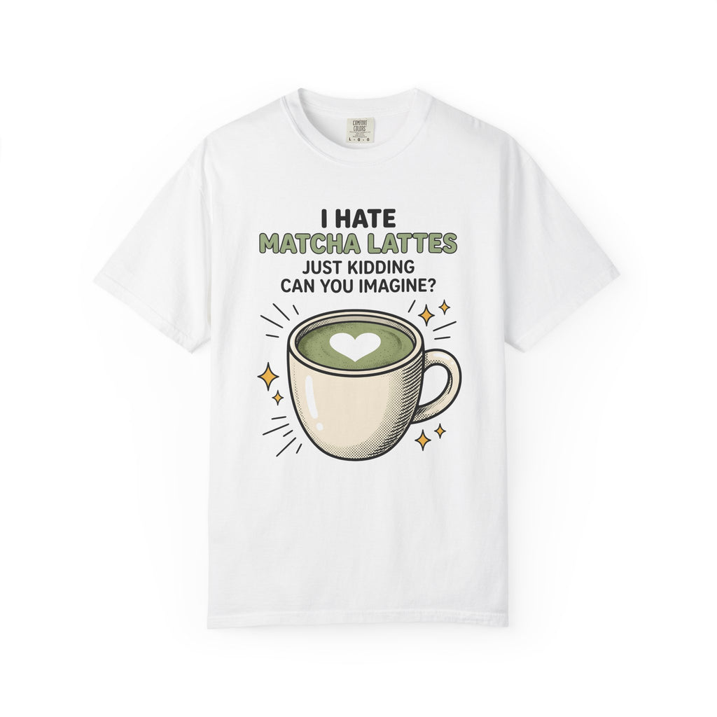 Matcha Latte Shirt Coffee Foodie Gift Women Cartoon Tee Green Tea T-Shirt Coffee Fan Cartoony Tshirt Food Graphic Retro Heart Tshirt