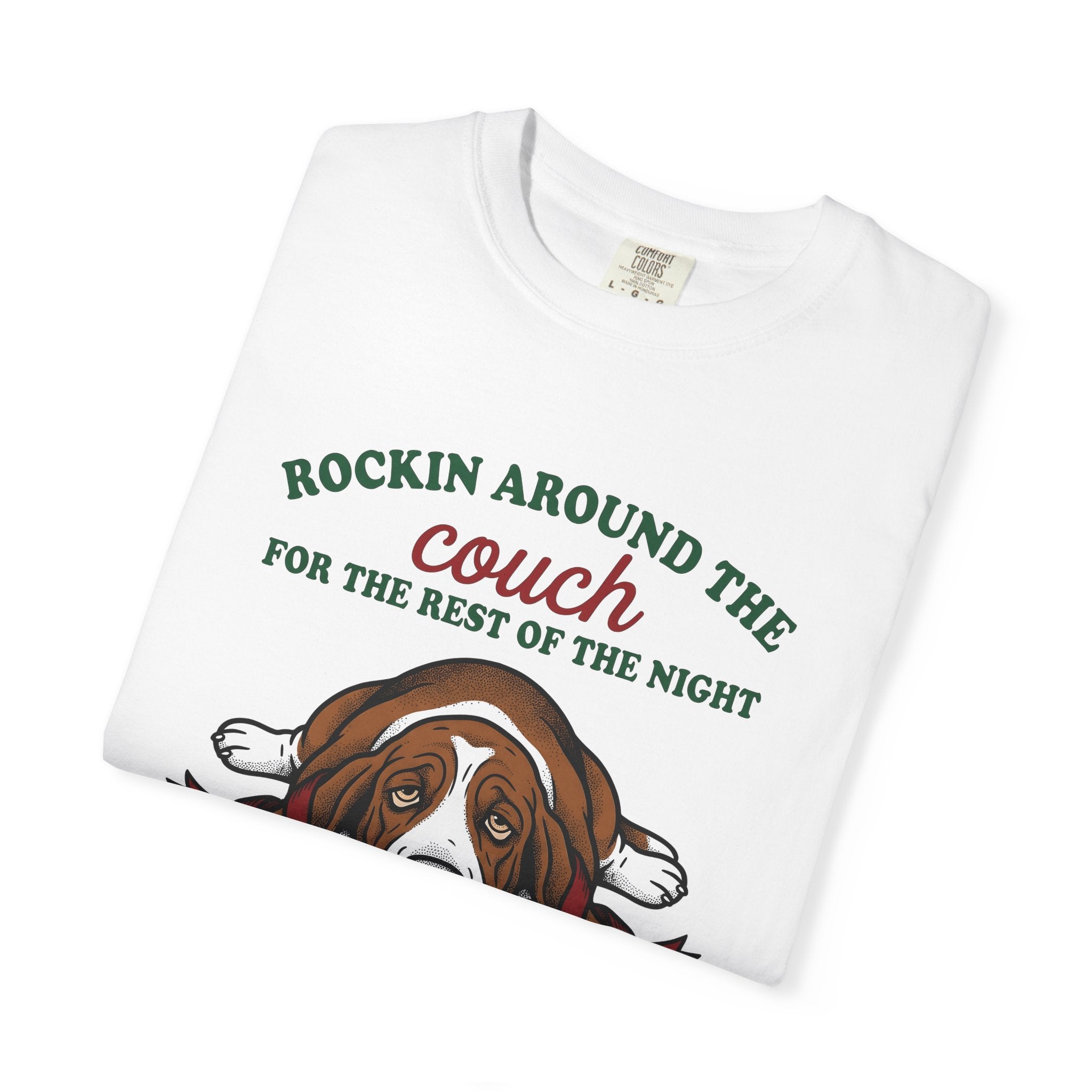 Basset Dog Shirt Funny Canine Gift Women Graphic Tee Hound T-Shirt Comedy Fan Illustrated Design Dog Illustration Hand Drawn Neckerchief
