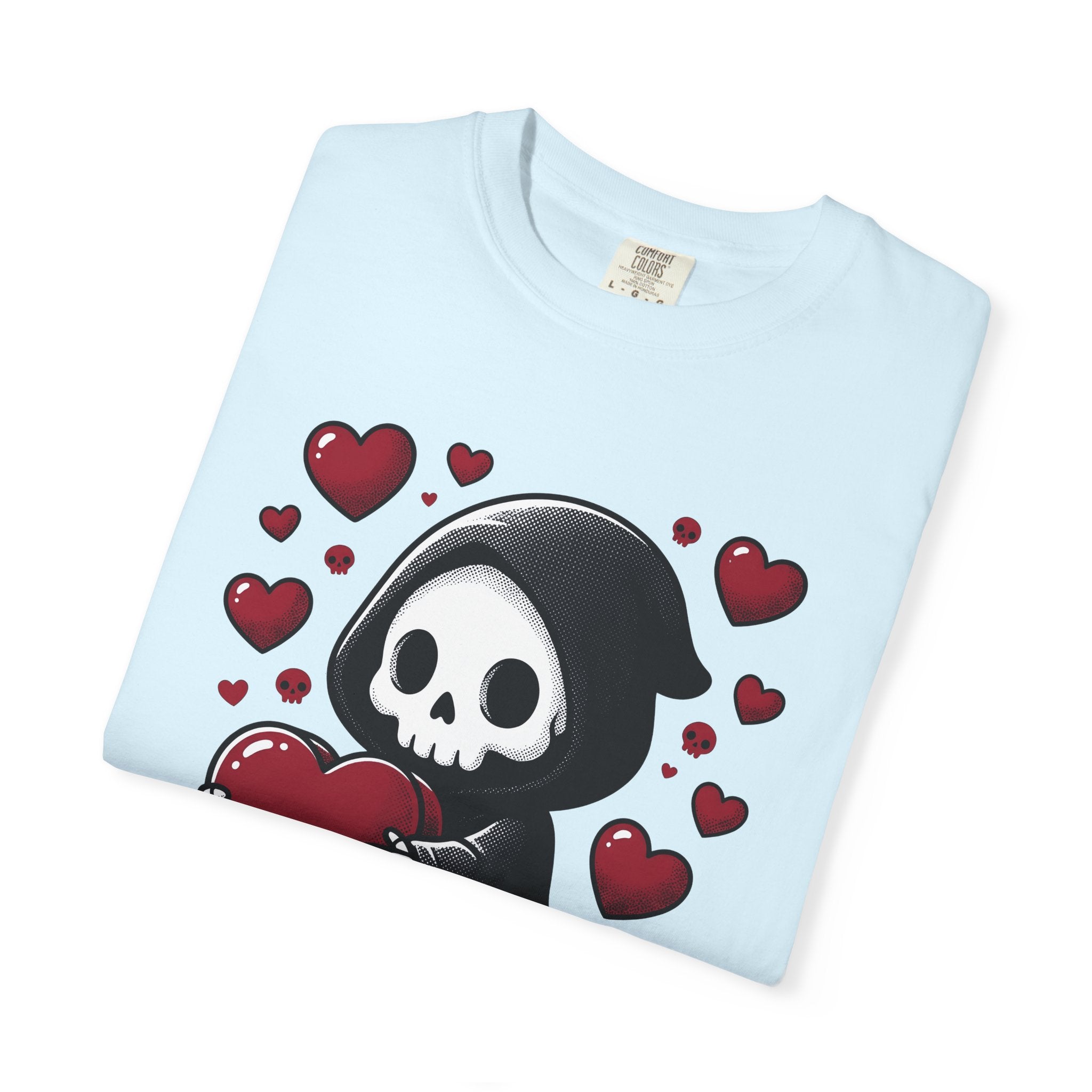 Adorable Reaper Shirt Valentine's Day Dark Gift Women Comic Tee Grim Reaper T-Shirt Valentine Fan Cartoon Tshirt Gothic Graphic Vintage Love
