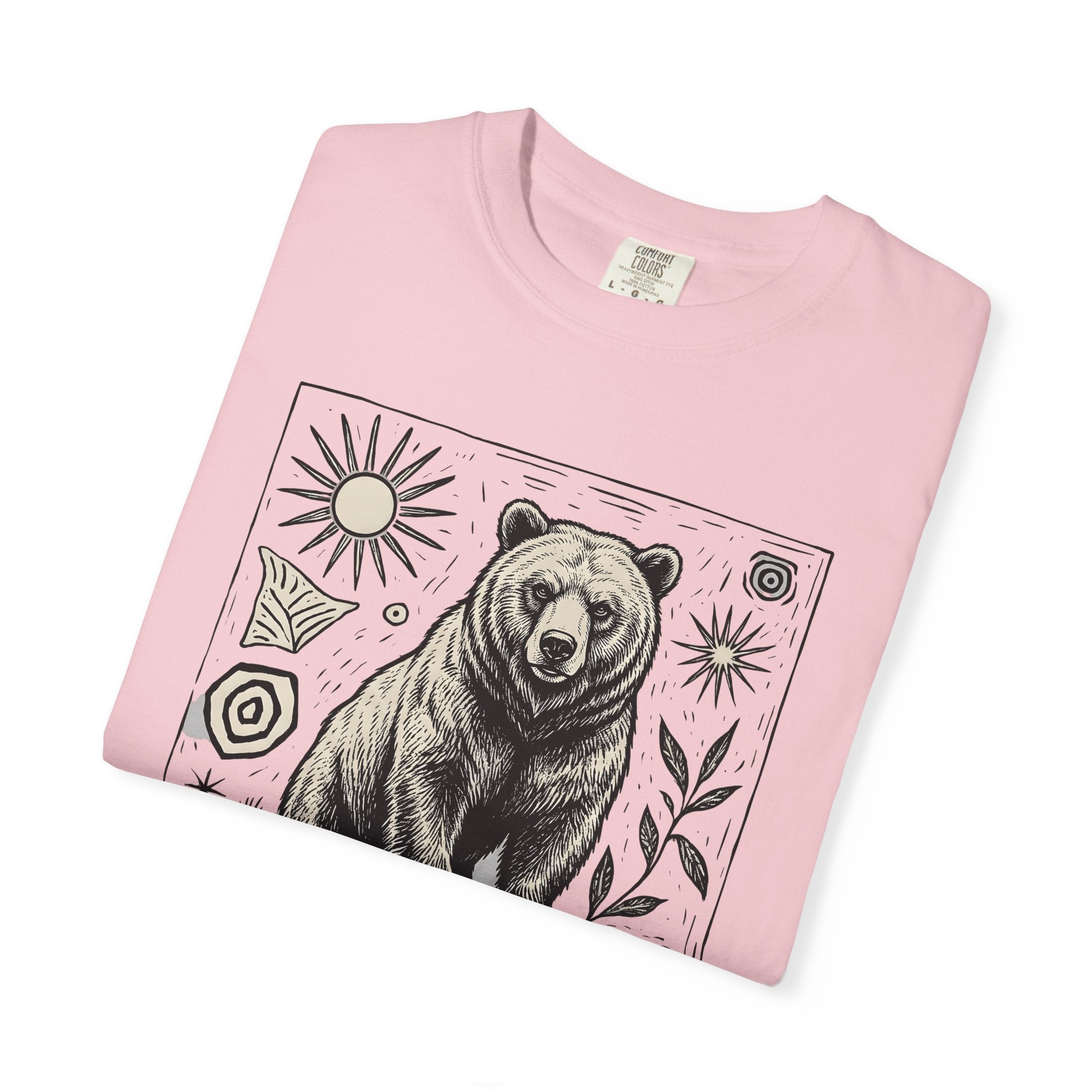 Bear Shirt Animals Wildlife Gift Women Sketch Tee Grizzly T-Shirt Animal Fan Ursine Tshirt Wildlife Graphic Retro Floral Tshirt