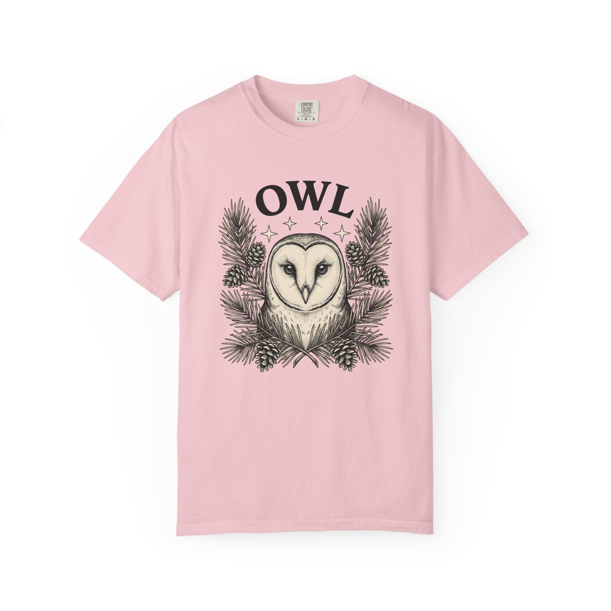 Barn Owl Shirt Cottagecore Nature Gift Women Antique Tee Owl T-Shirt Rustic Fan Vintage Tshirt Wilderness Graphic Doodle Pinecone Tshirt