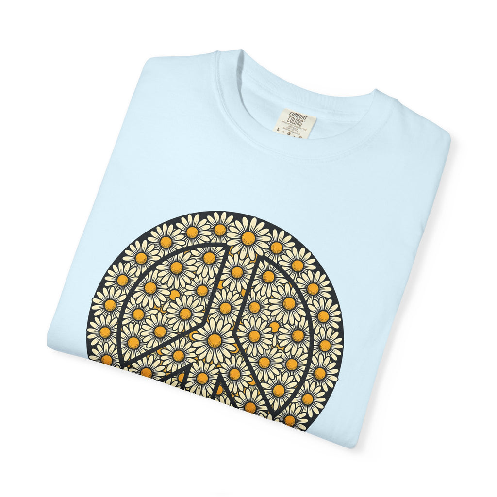 Daisy Peace Sign Shirt Hippie Flower Gift Women Boho Tee Peace Symbol T-Shirt Bohemian Fan Hippie Chic Graphic Retro Floral Tshirt