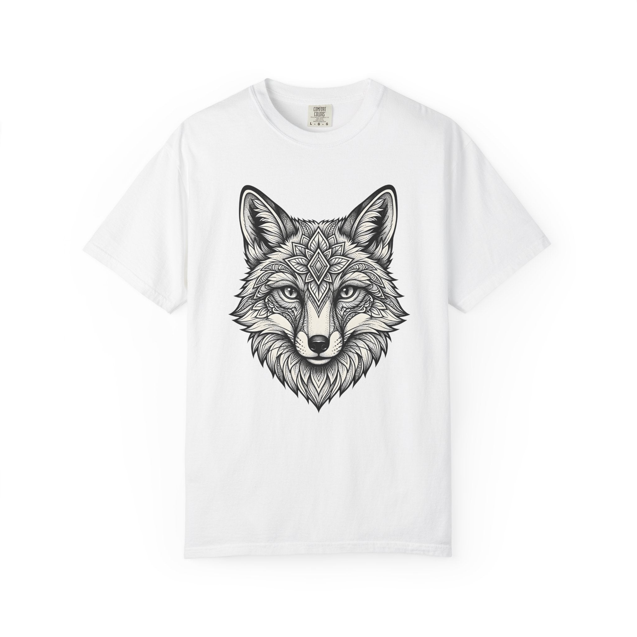 Wolf Portrait Shirt Animals Metaphysical Gift Women Folk Tee Canine T-Shirt Wildlife Fan Primitive Tshirt Spiritual Graphic Engraving